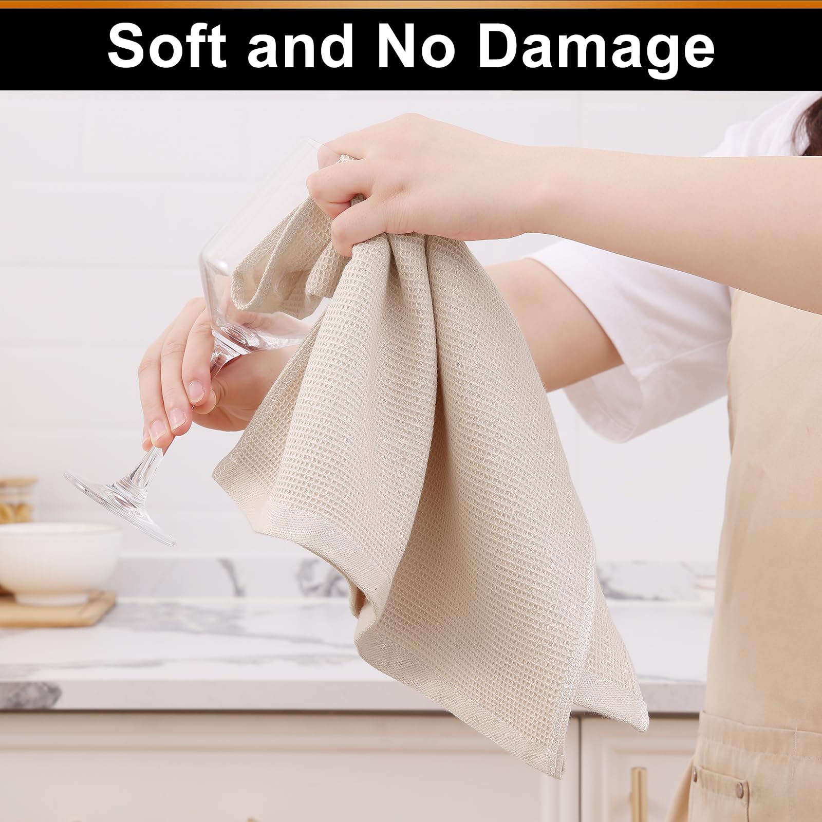 100% Cotton Waffle Weave Kitchen Towels (12 Count)