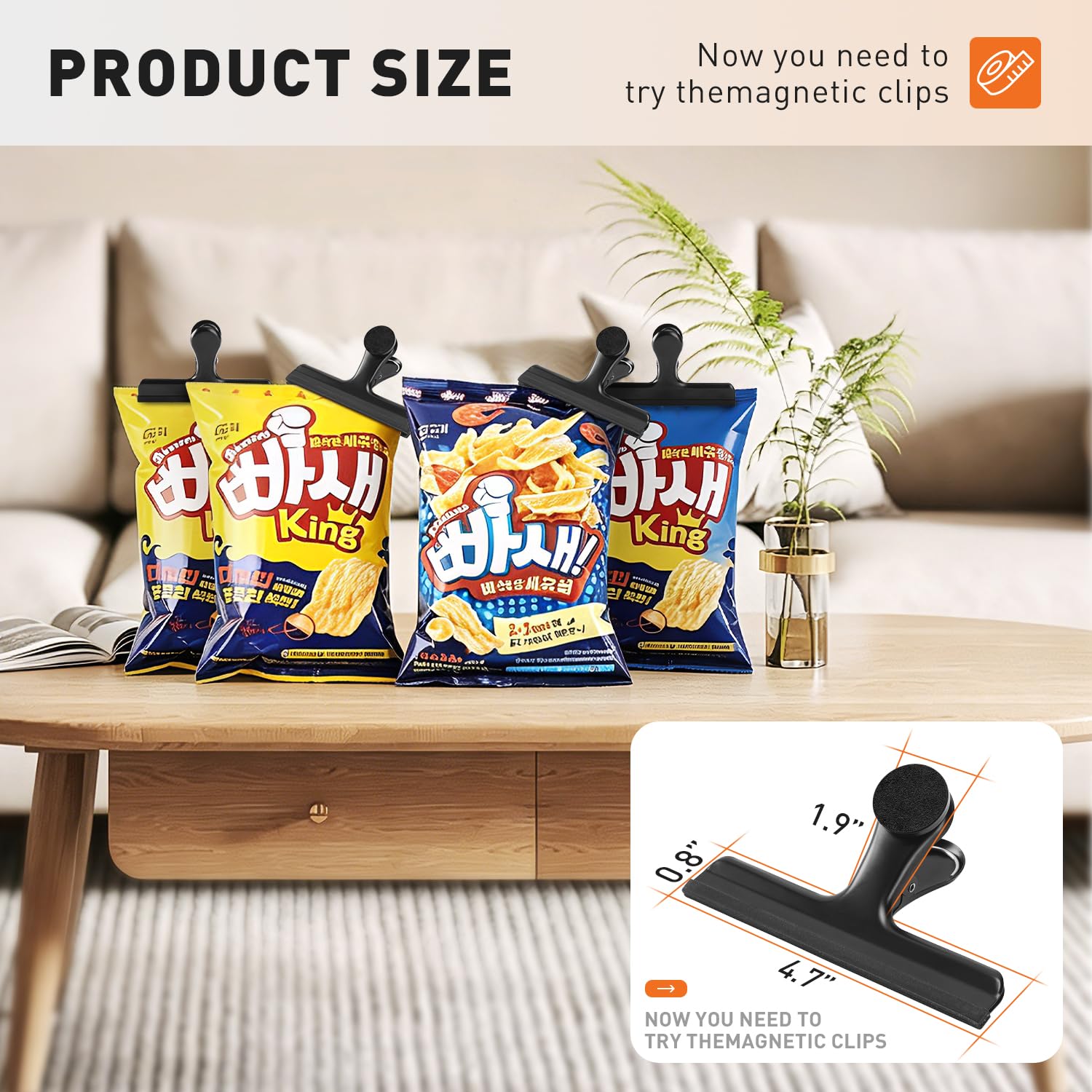 Large Chip Clips Bag Clips (6 Count)