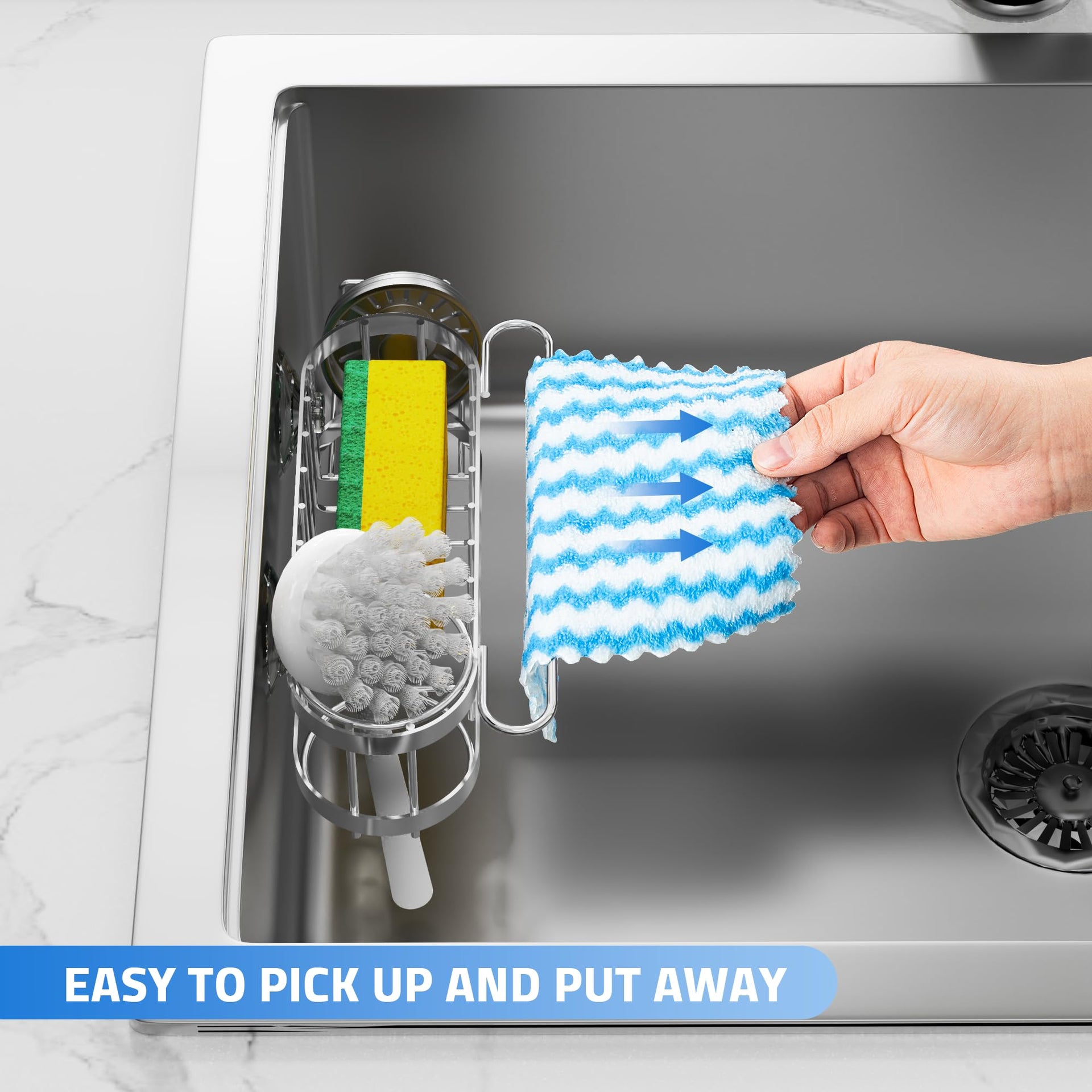 Kitchen Sink Caddy Sponge Holder in The Sink