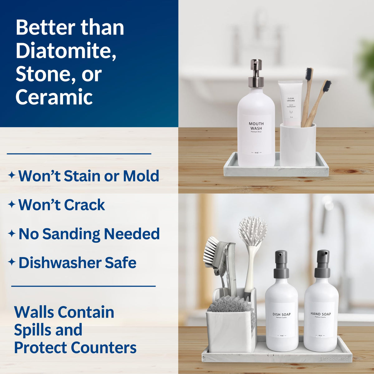Countertop & Vanity Silicone Tray