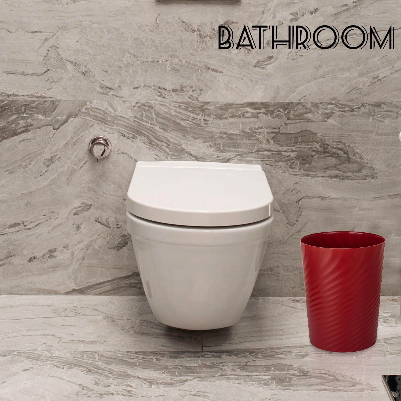 Plastic Small Bathroom Trash Can Wastebasket Garbage Can