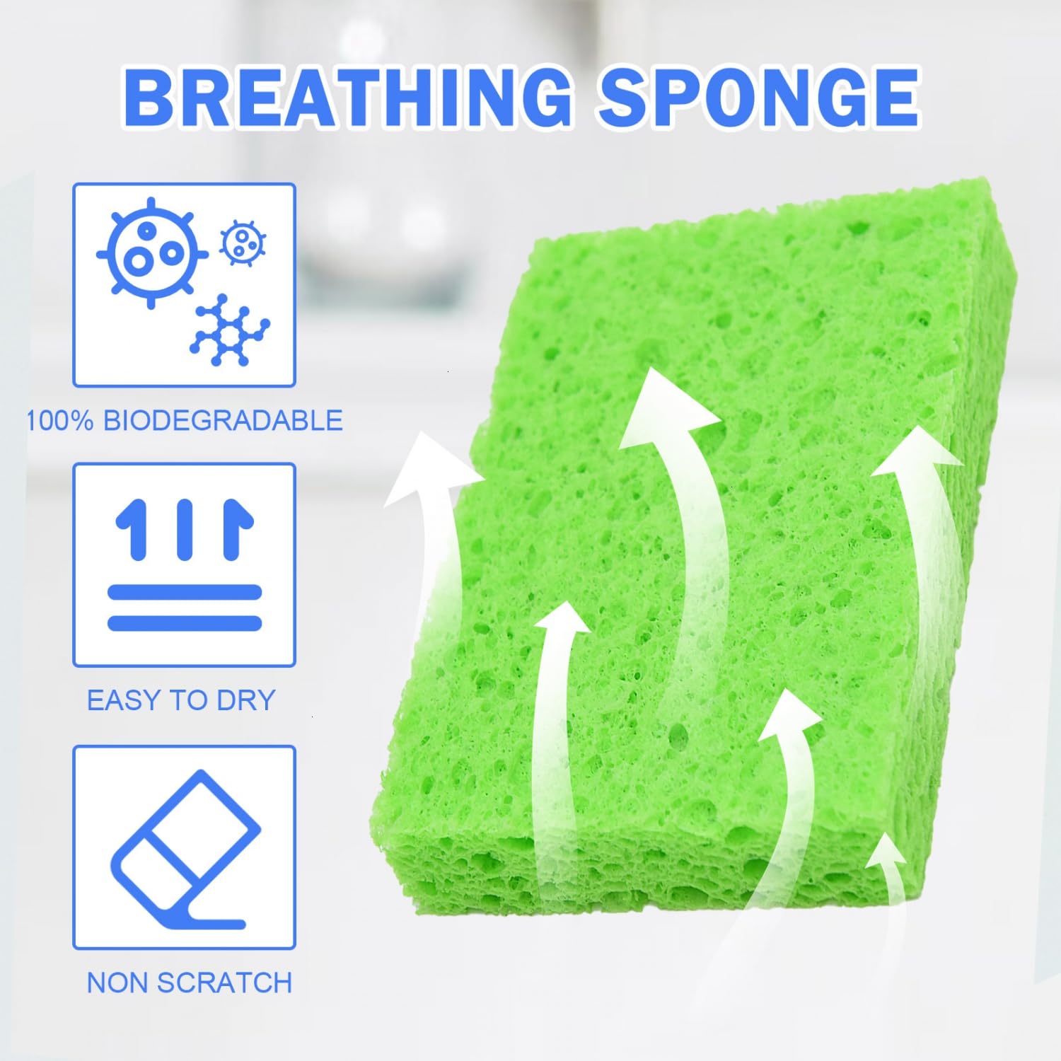 72 Pack Sponges Kitchen Natural Compressed Cellulose Sponges Bulk Non Scratch for Household Cookware Bathroom Cars Soft Super Absorbent Reusable (72 Count)