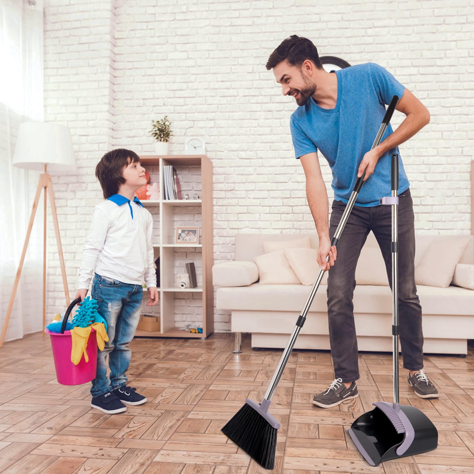 Broom and Dustpan Combo Set