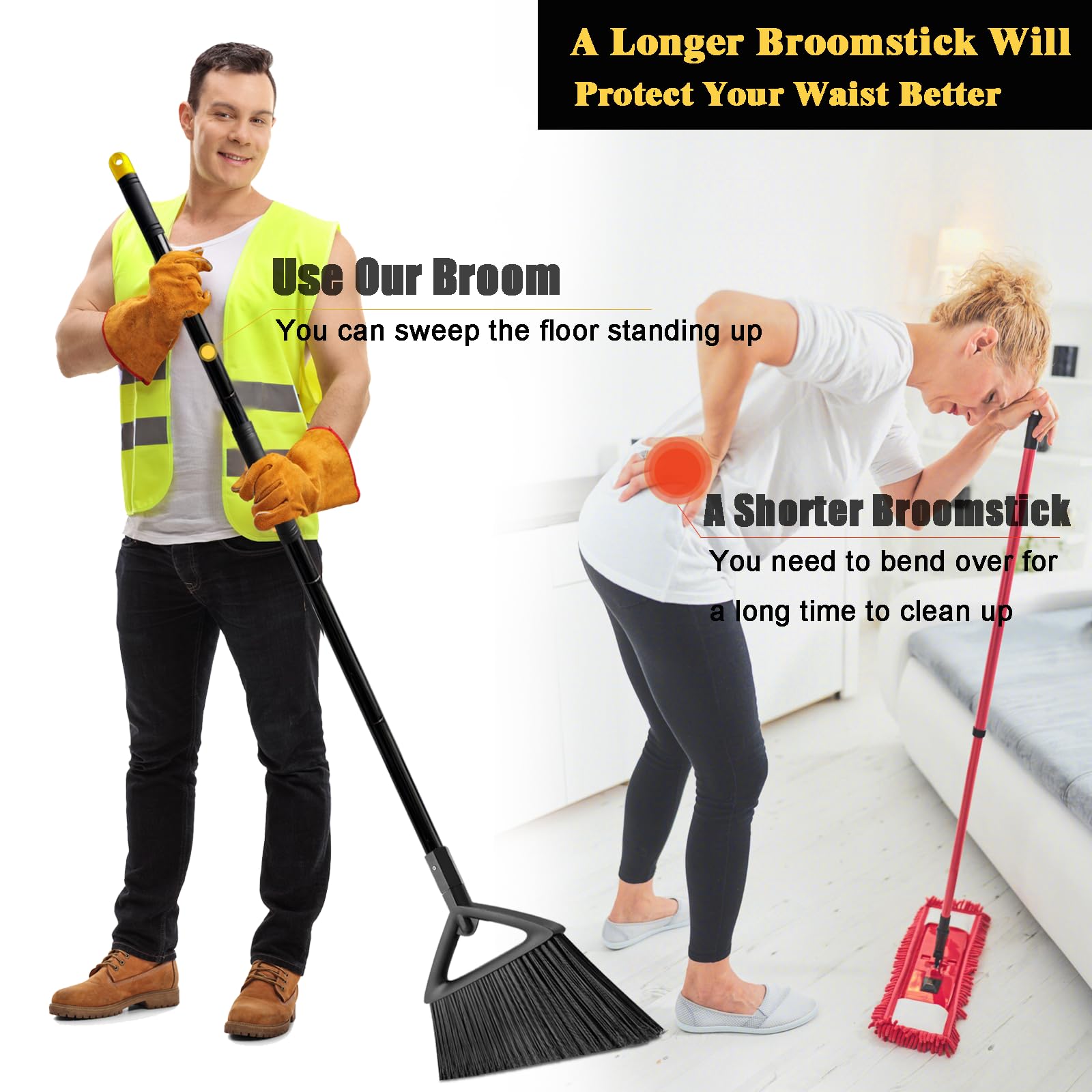 Heavy Duty Commercial Broom (3 Count)