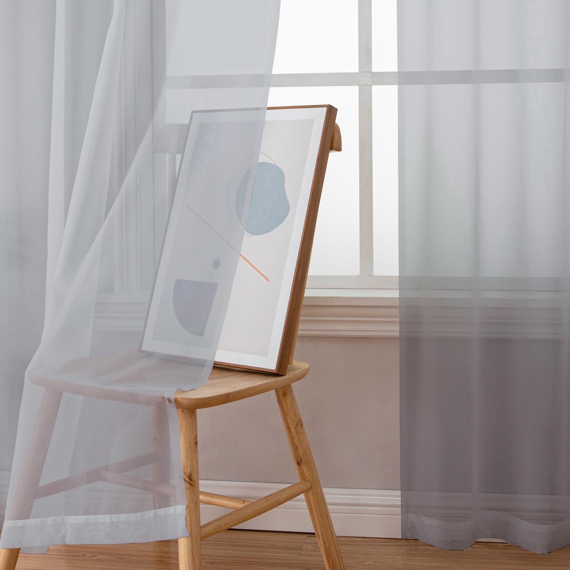 Sheer Curtains 63 Inch Length 2 Panels