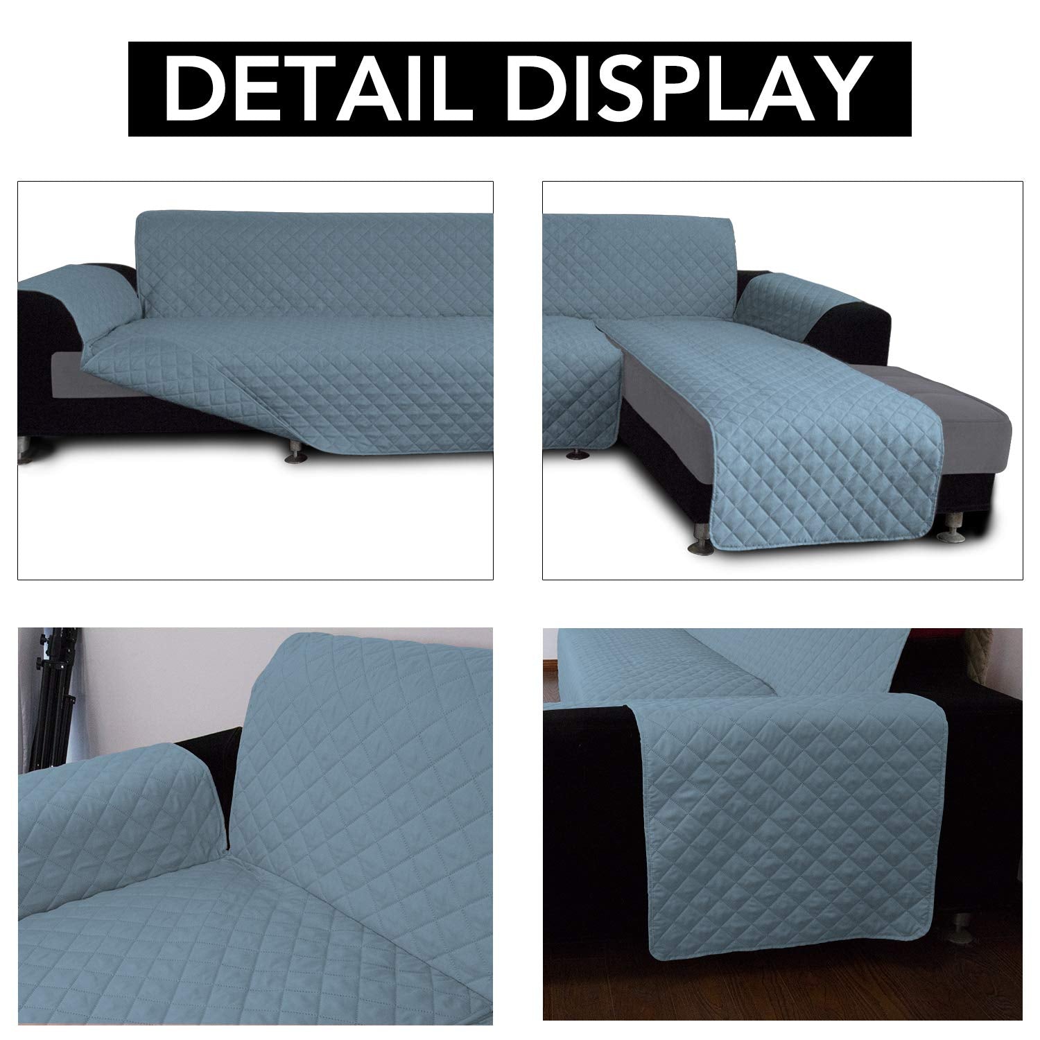 Reversible L Shape Sectional Couch Cover