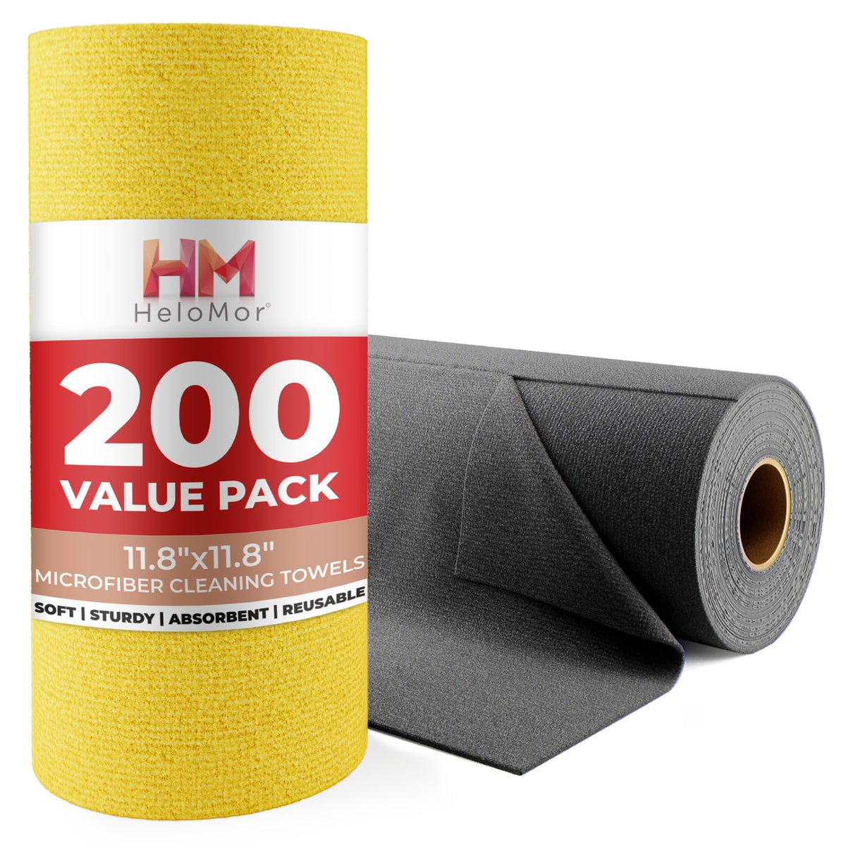 200 Pack Microfiber Cleaning Cloth Roll (200 Count)