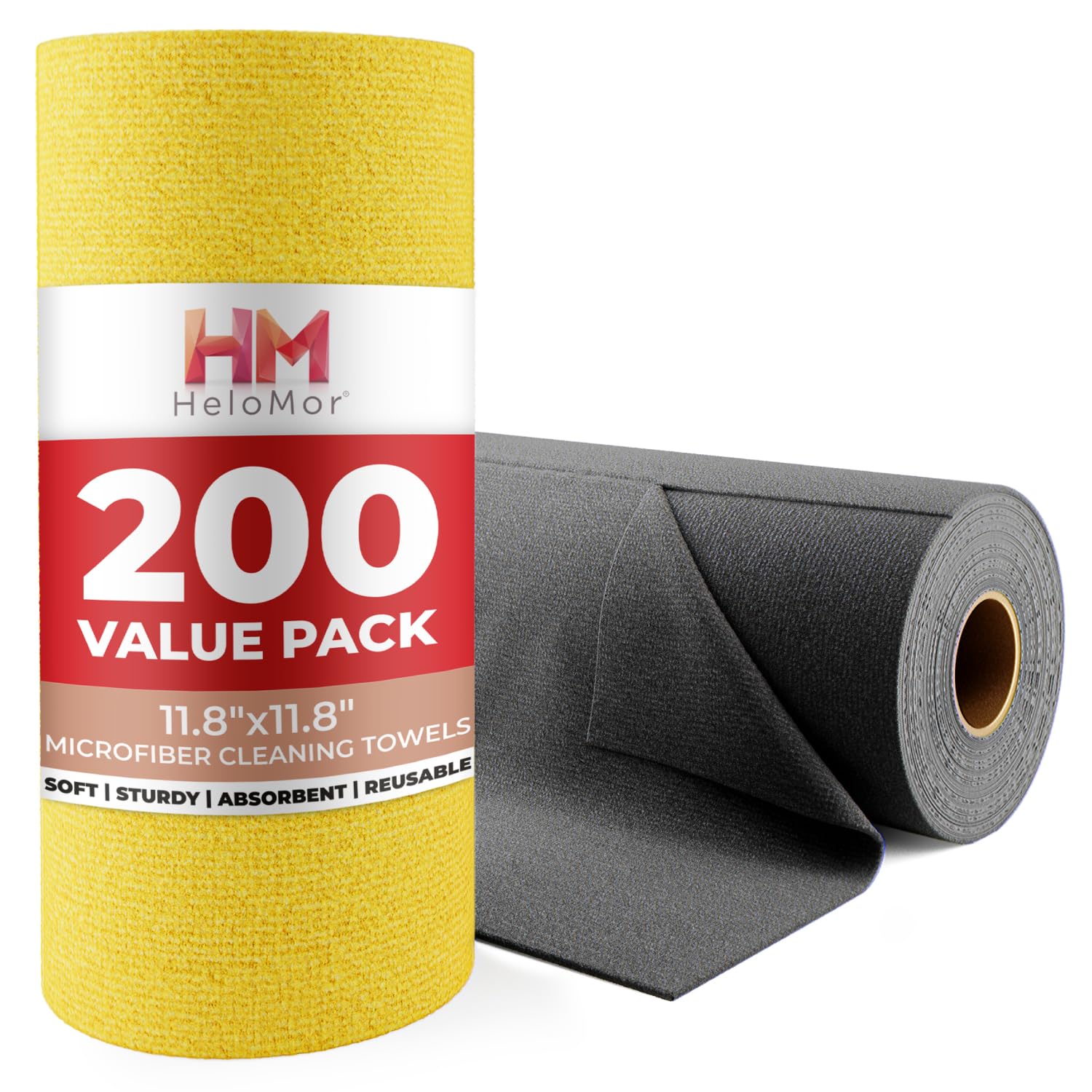 200 Pack Microfiber Cleaning Cloth Roll (200 Count)