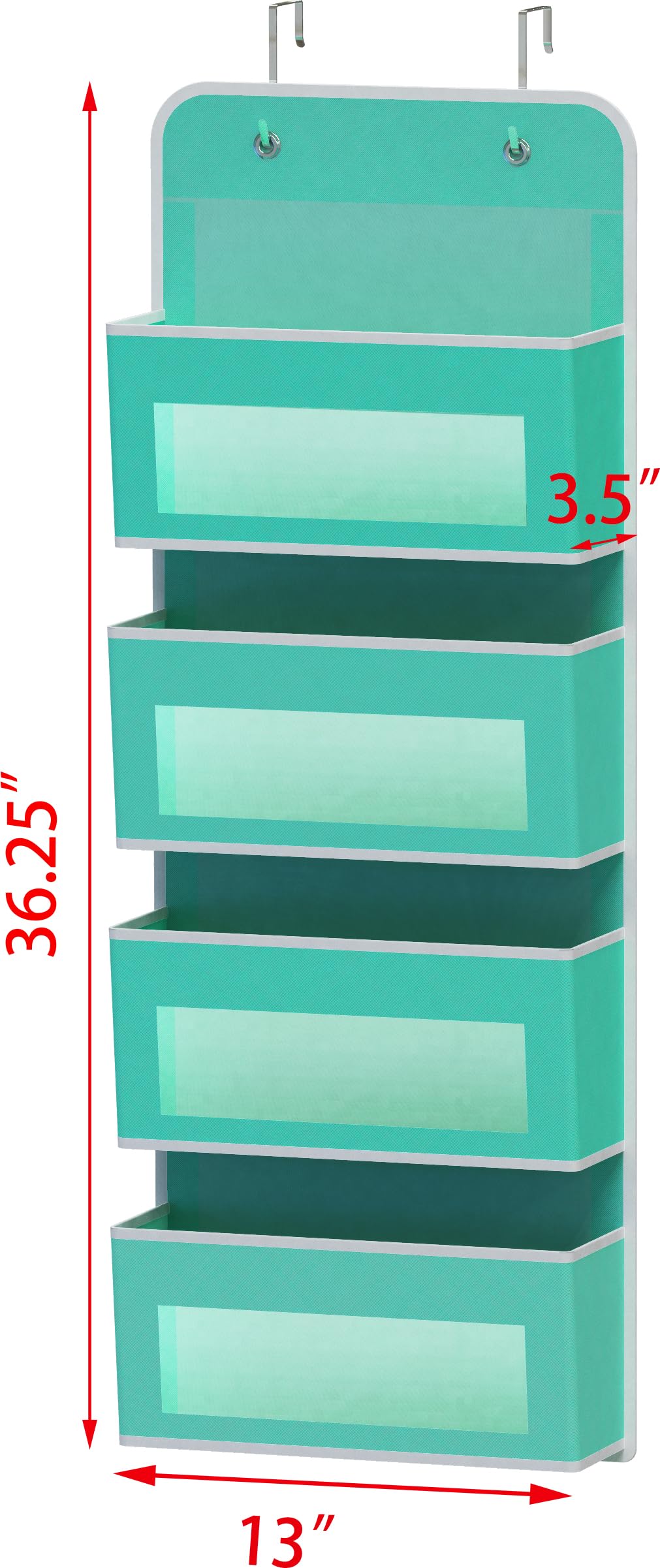 4 Clear Pocket Over Door Hanging Organizer