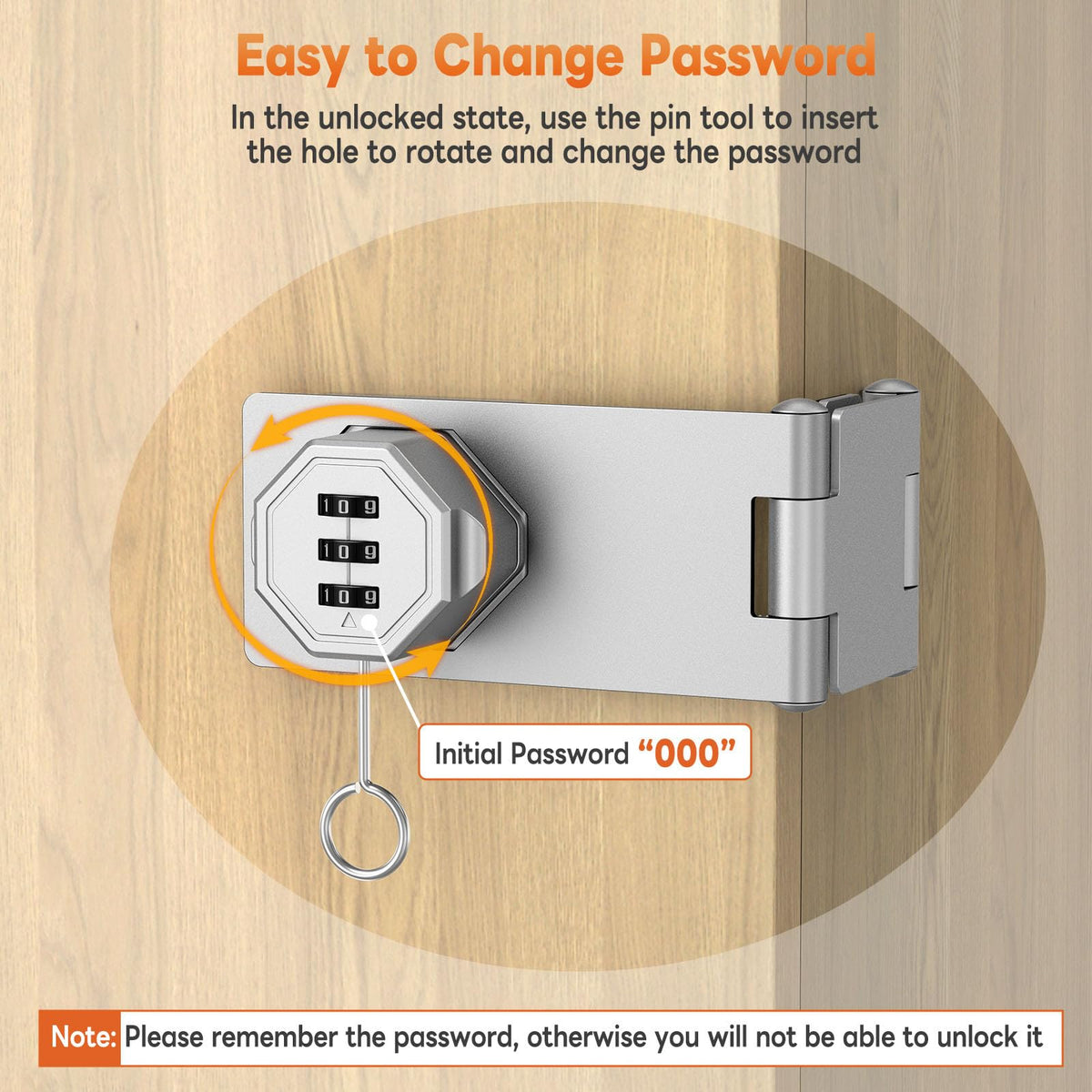 90 Degree 3 Digit Combination Cabinet Lock