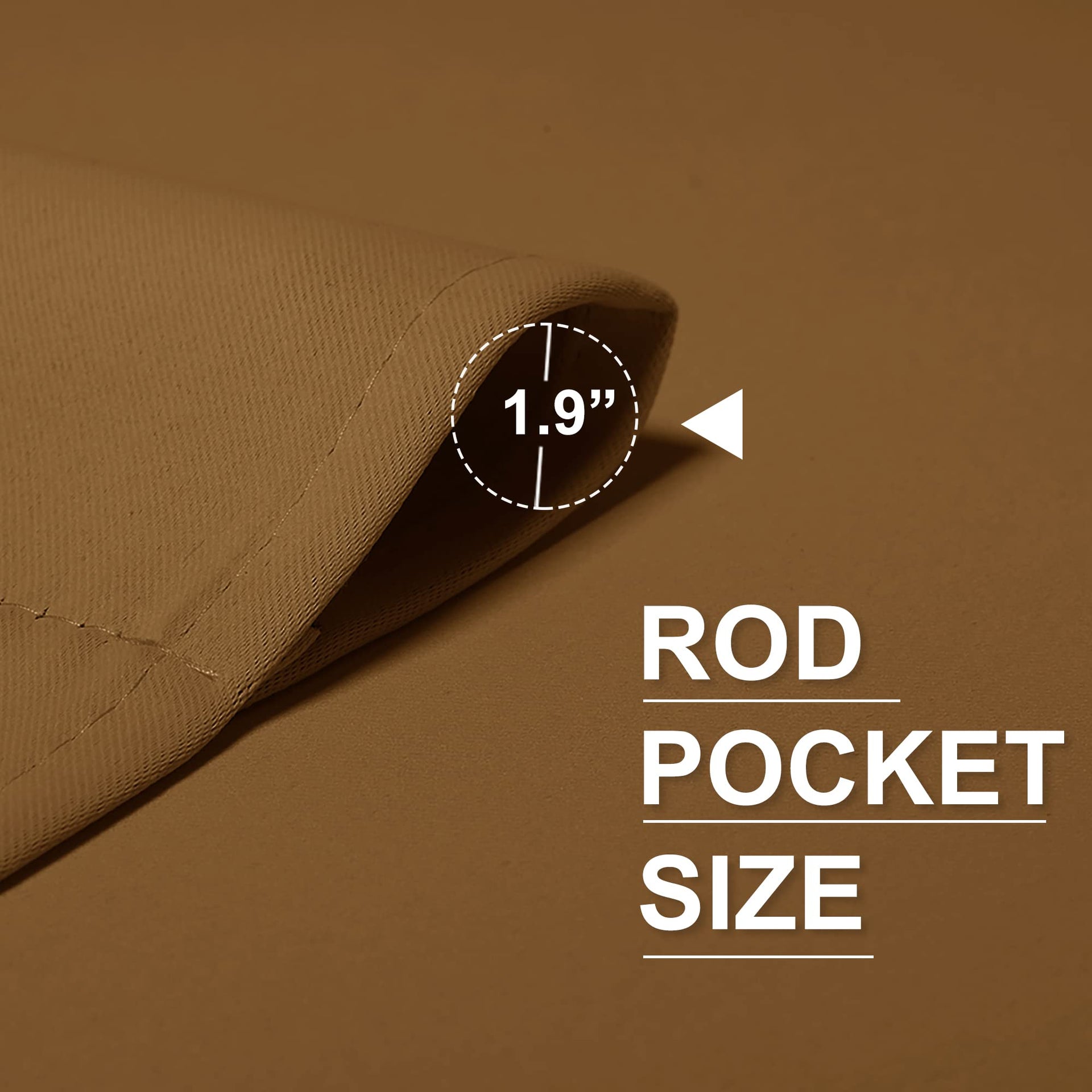 Short Gold Brown Blackout Curtains for Small Bedroom Window Cafe