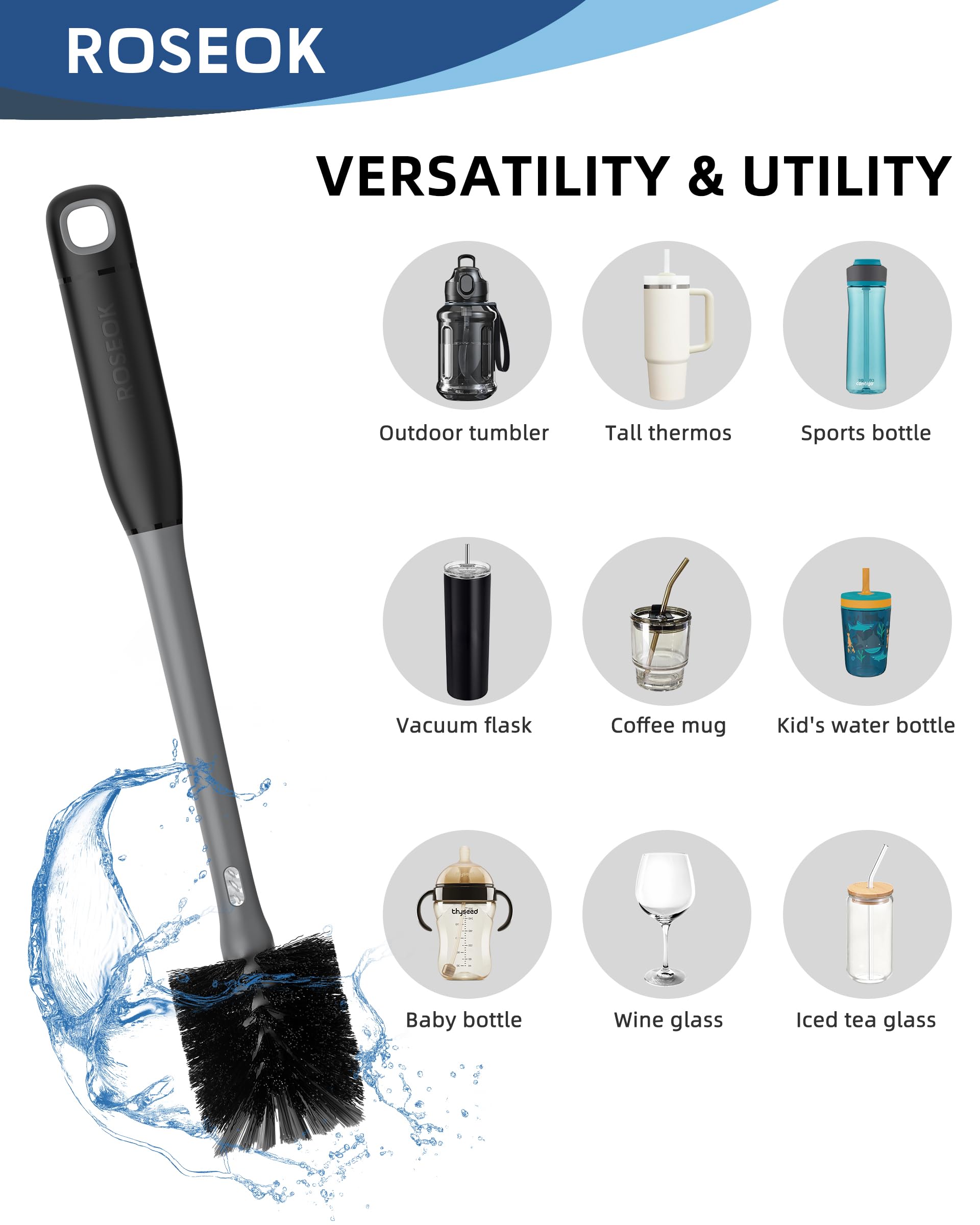 2 in 1 Bottle Brush with Straw Cleaner Brush