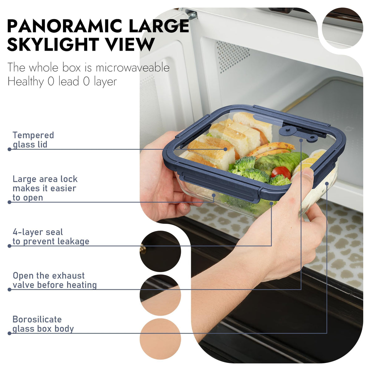 10 Pack Glass Food Storage Containers with Tempered Glass Lids (10 Count)