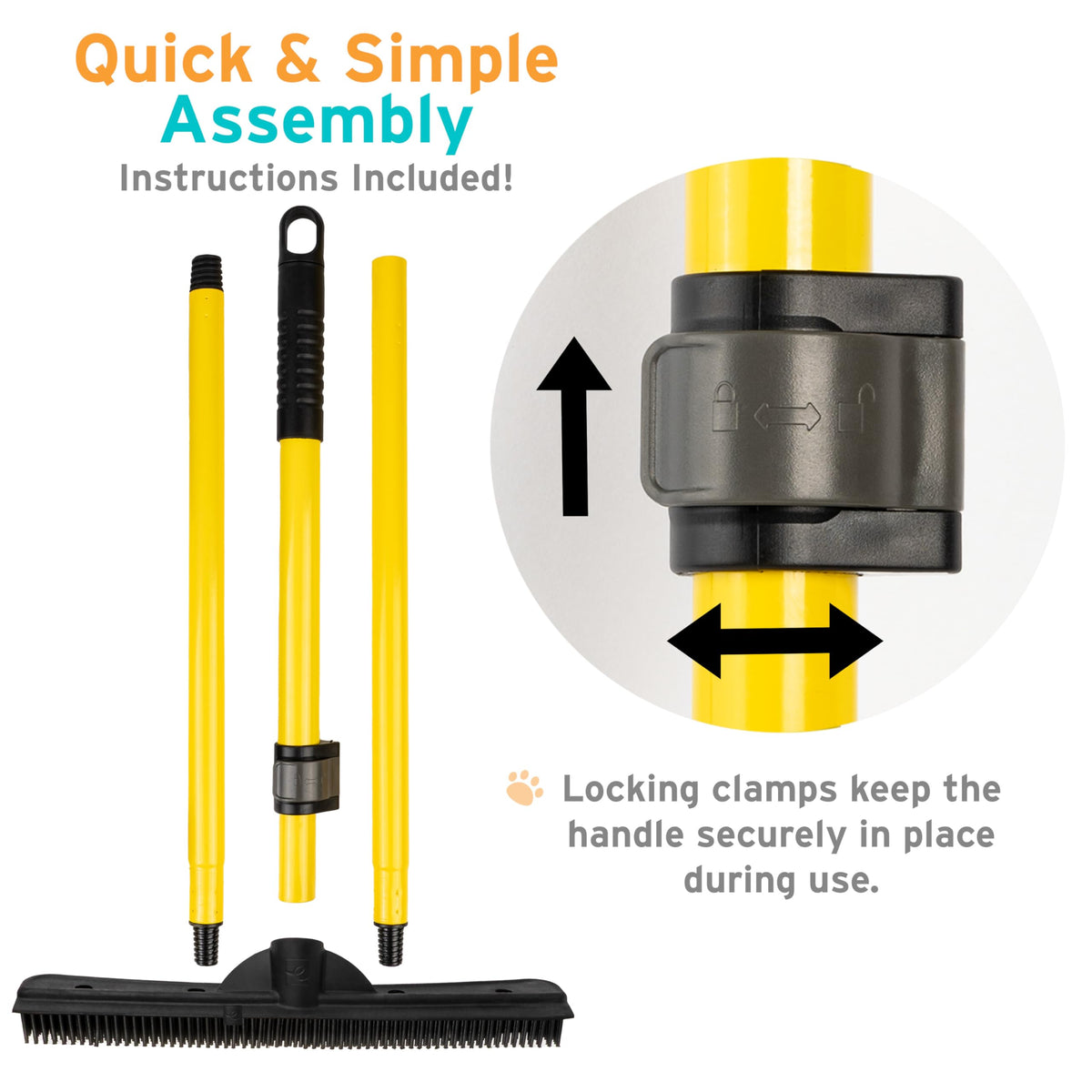 Pet Hair Removal Rubber Broom