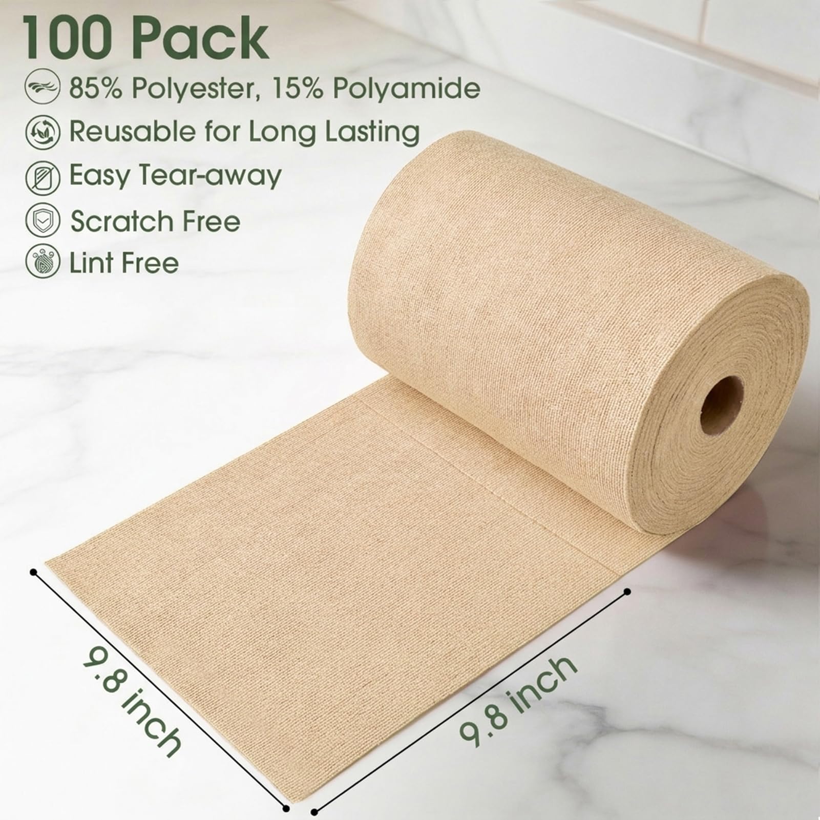 Microfiber Cleaning Cloth Roll (100 Count)