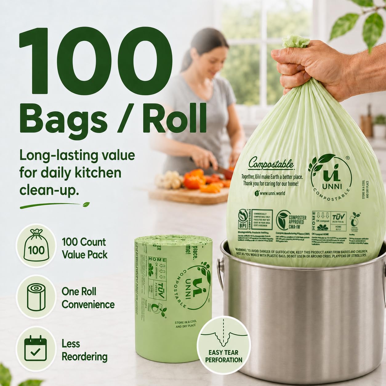 2.6 Gallon Compostable Bags (600 Count)