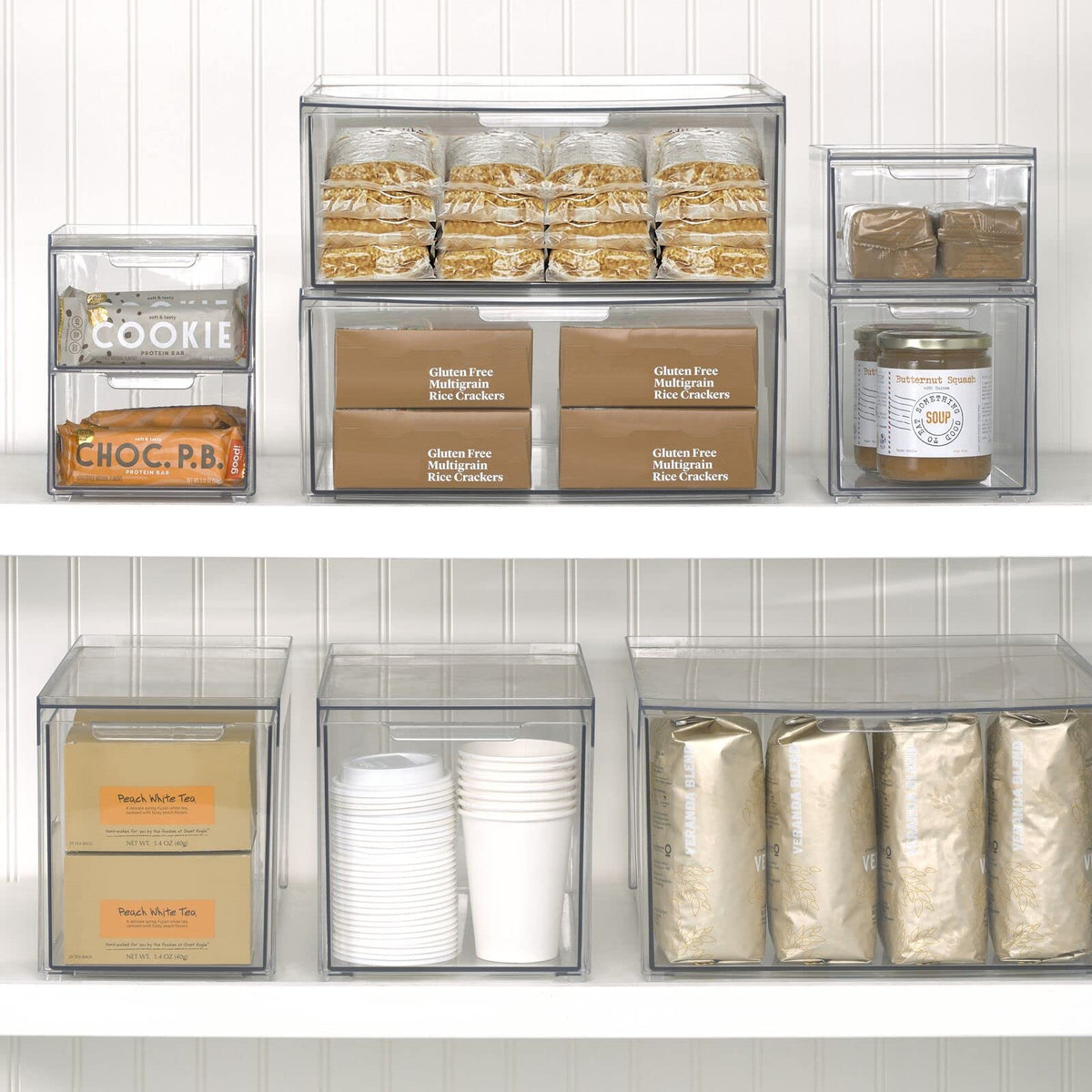 Stackable Storage Containers Box with 2 Pull