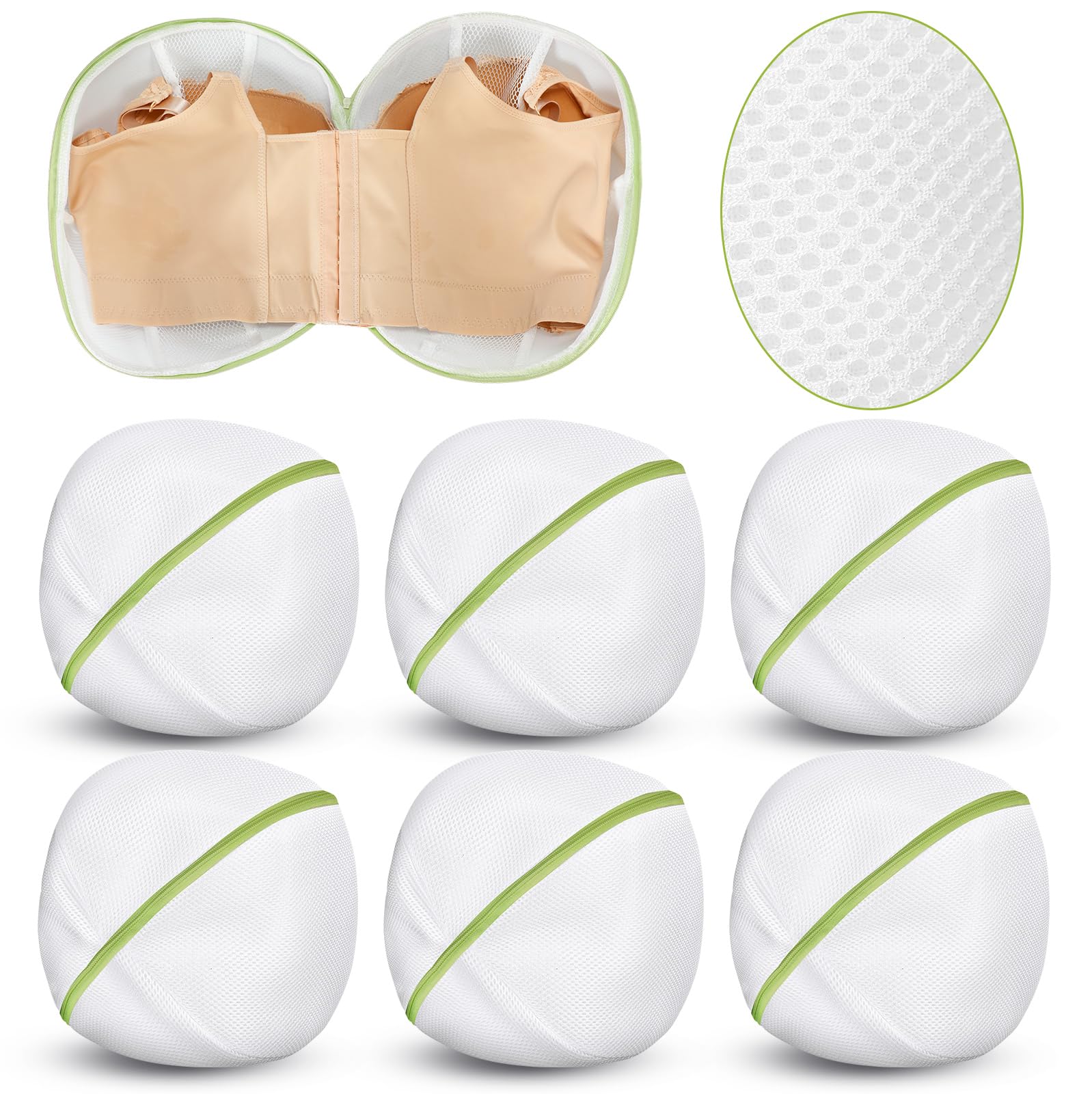 6 Pcs Bra Washing Bag for Laundry Storage Women 11.81 Inch Green (6 Count)