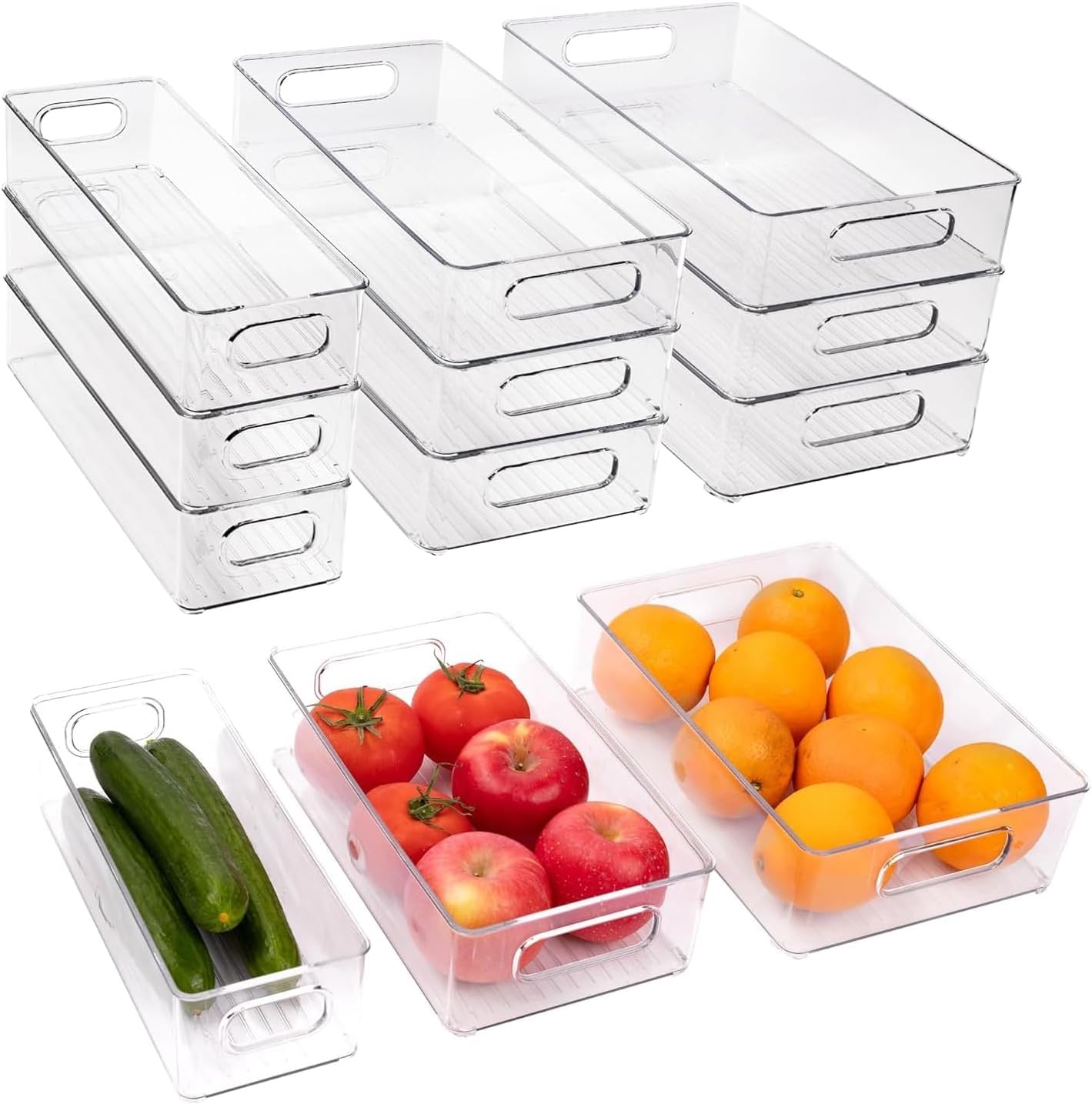 9 Pack Refrigerator Organizer Bins