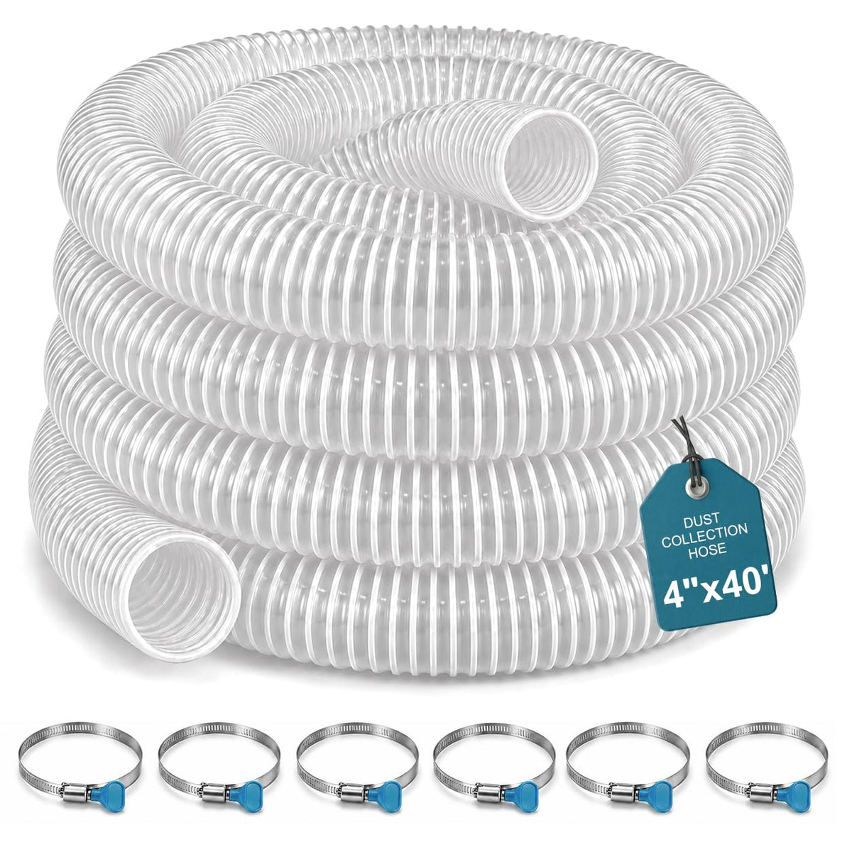 Heavy Duty PVC Dust Collection Hose 4" x 40'