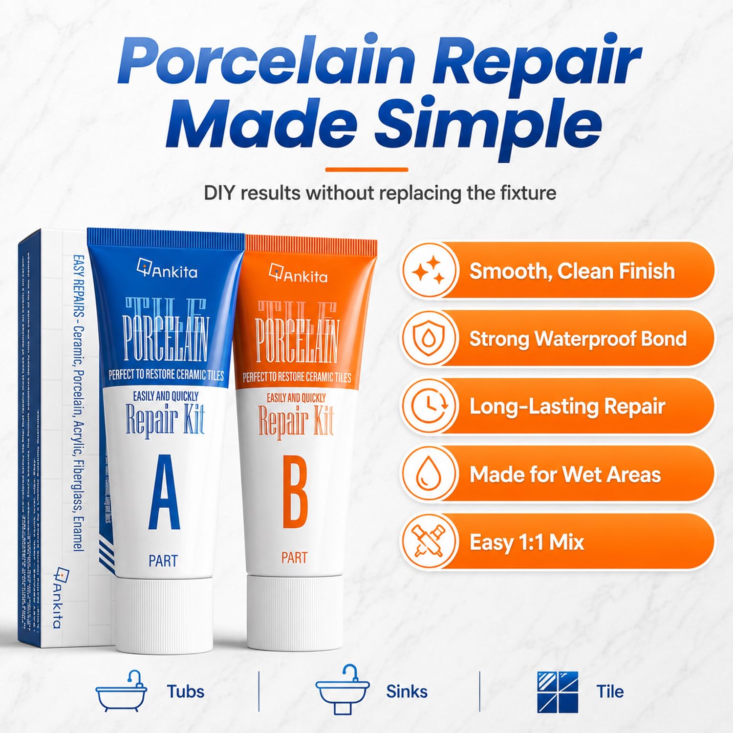Porcelain Repair Kit White