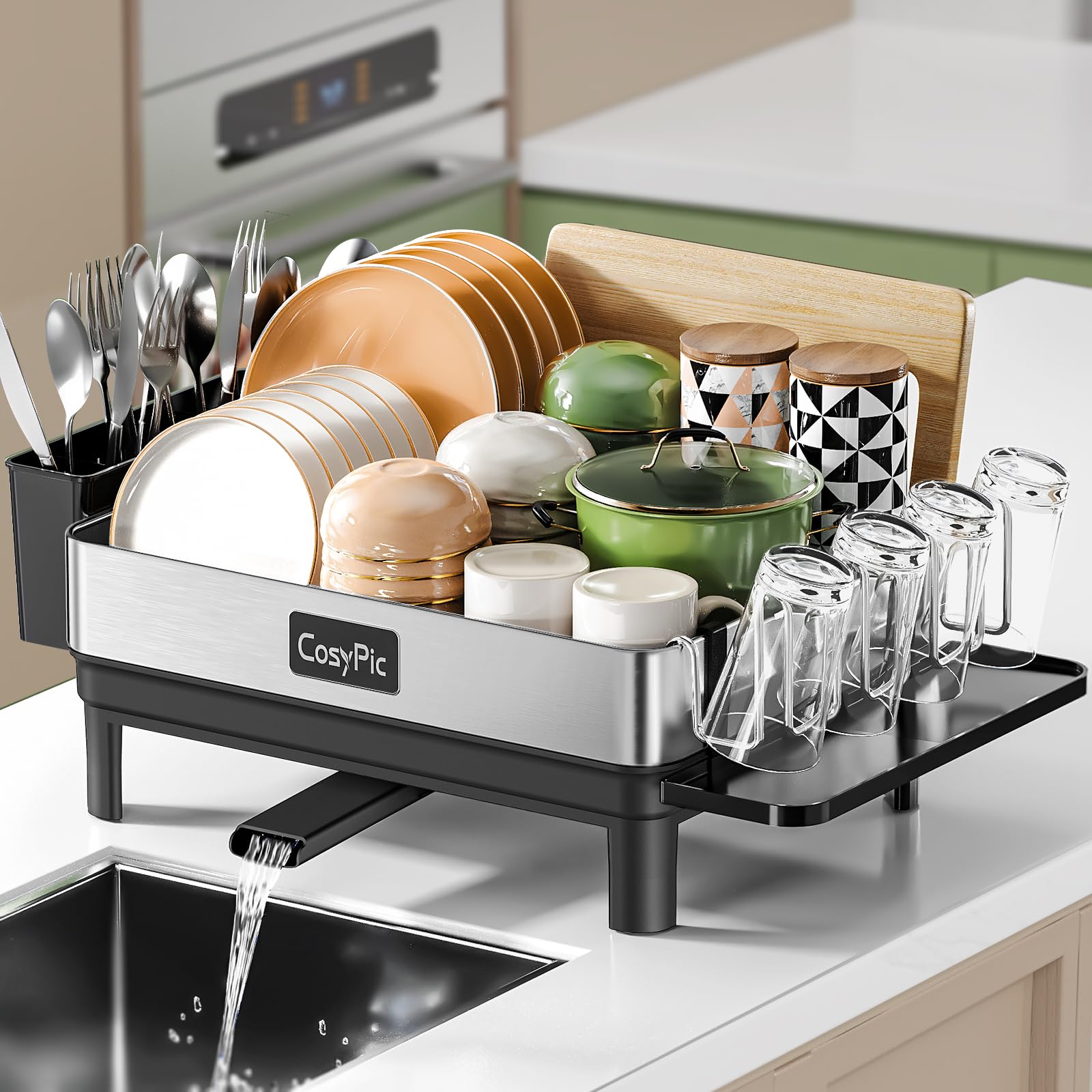 Dish Racks Thicker Premium 304 Stainless Steel Dish Drying Rack for Kitchen Counter