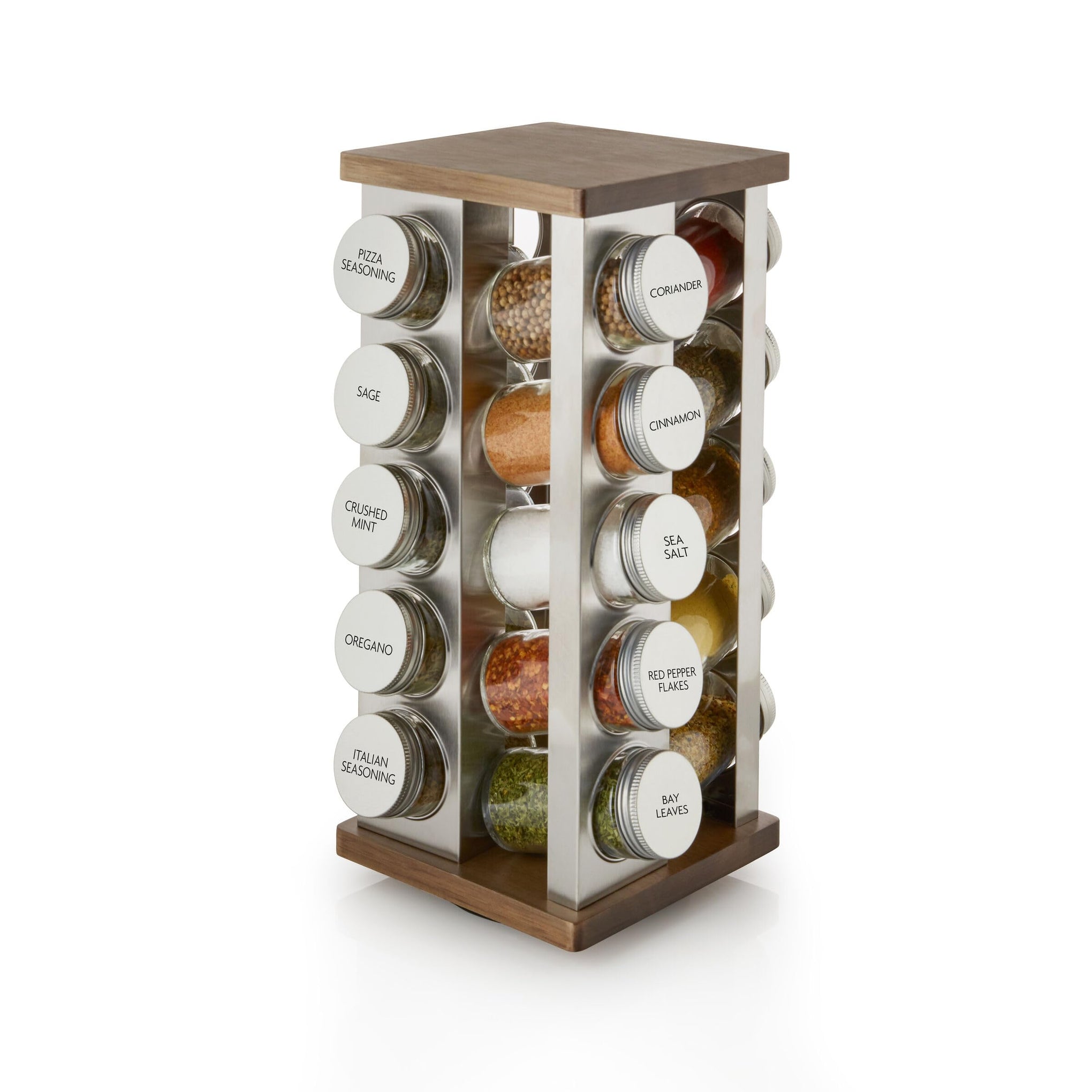 20 Jar Vintage Revolving Countertop Spice Rack Organizer with Spices Included