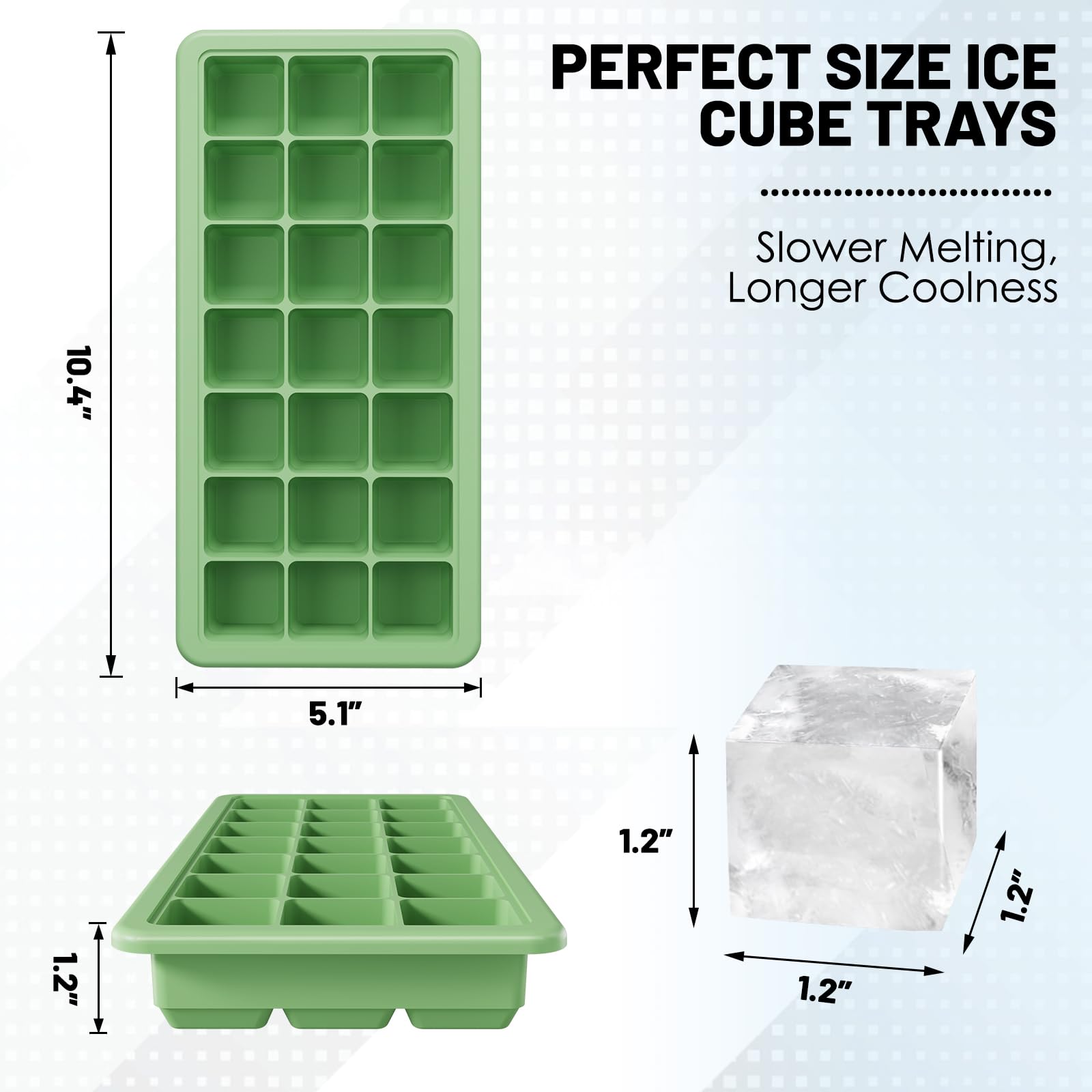 Silicone Ice Cube Trays 42cubes (2 Count)