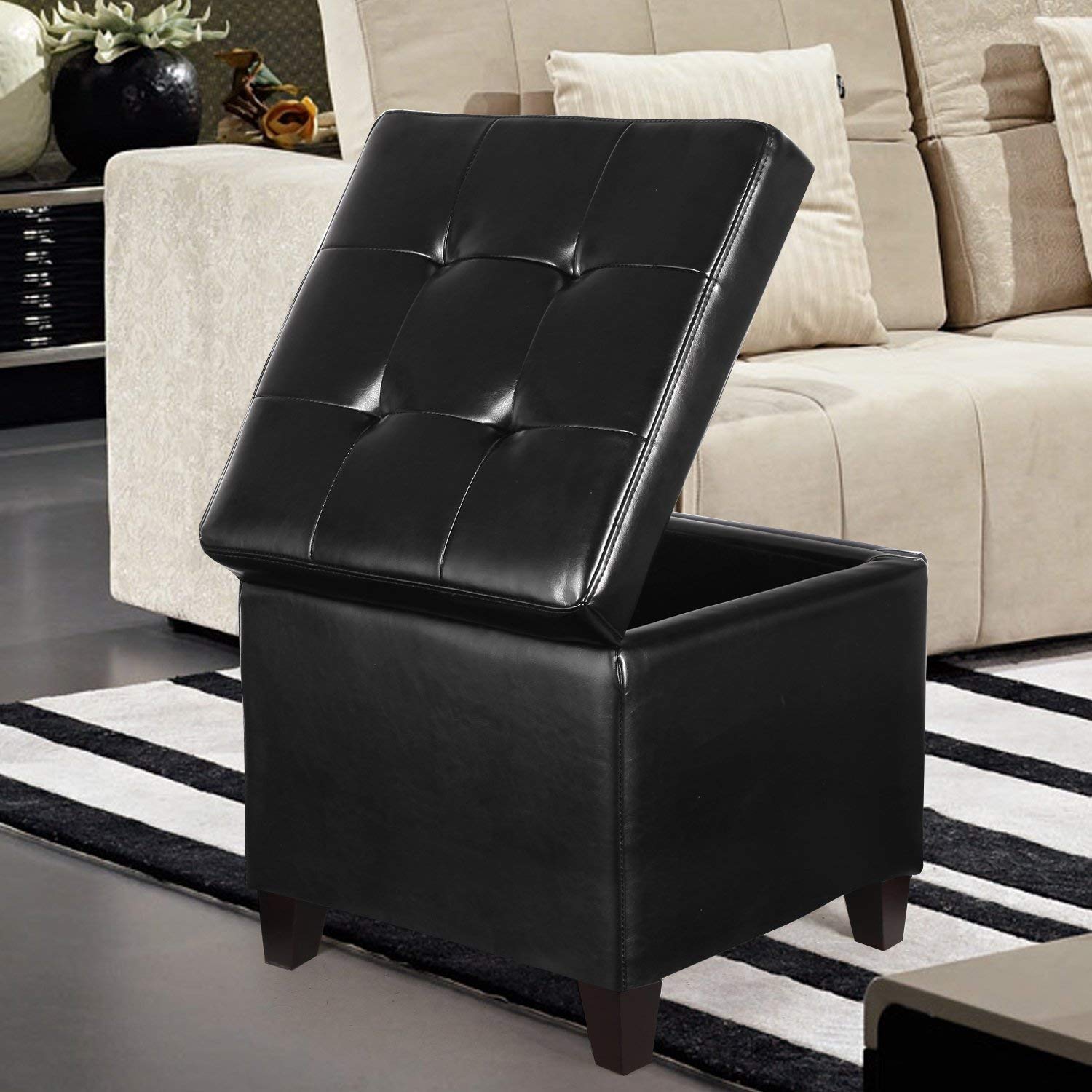 Storage Ottoman Foot Rest Stool