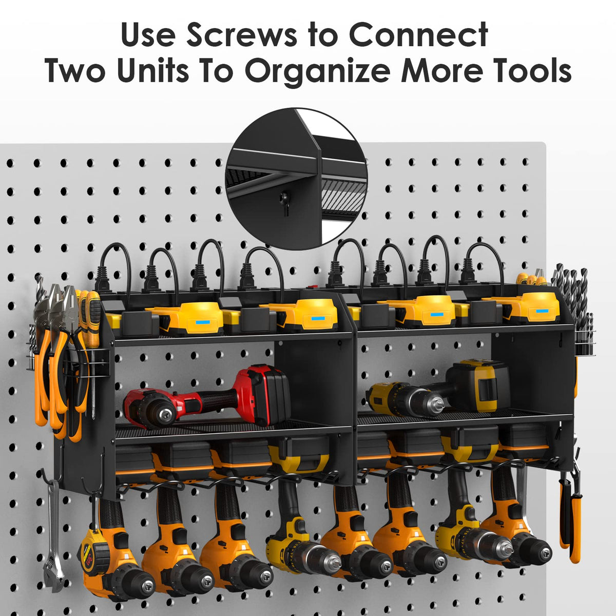Wall Mount Modular Tool Charging Organizer (2 Count)