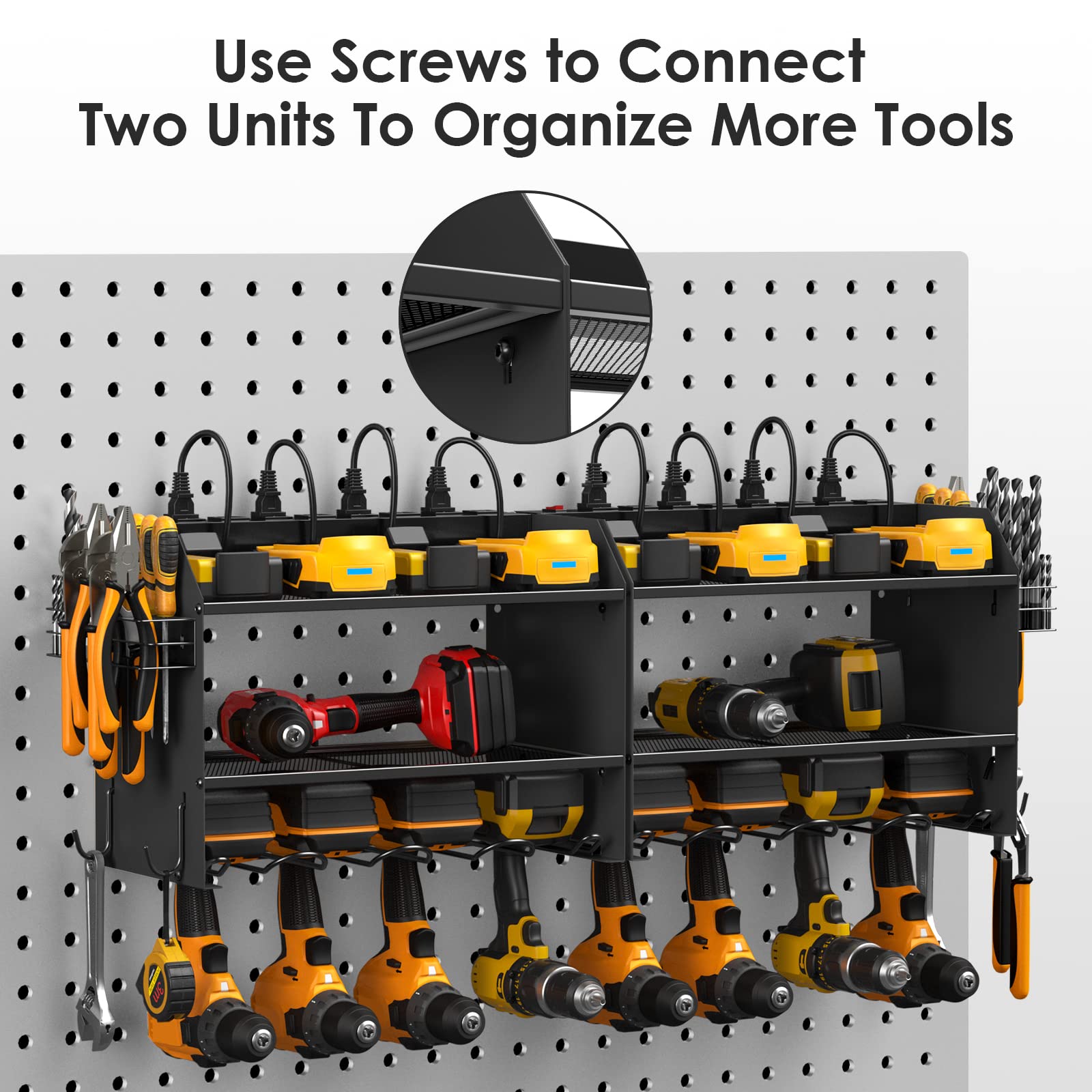 Wall Mount Modular Tool Charging Organizer (2 Count)