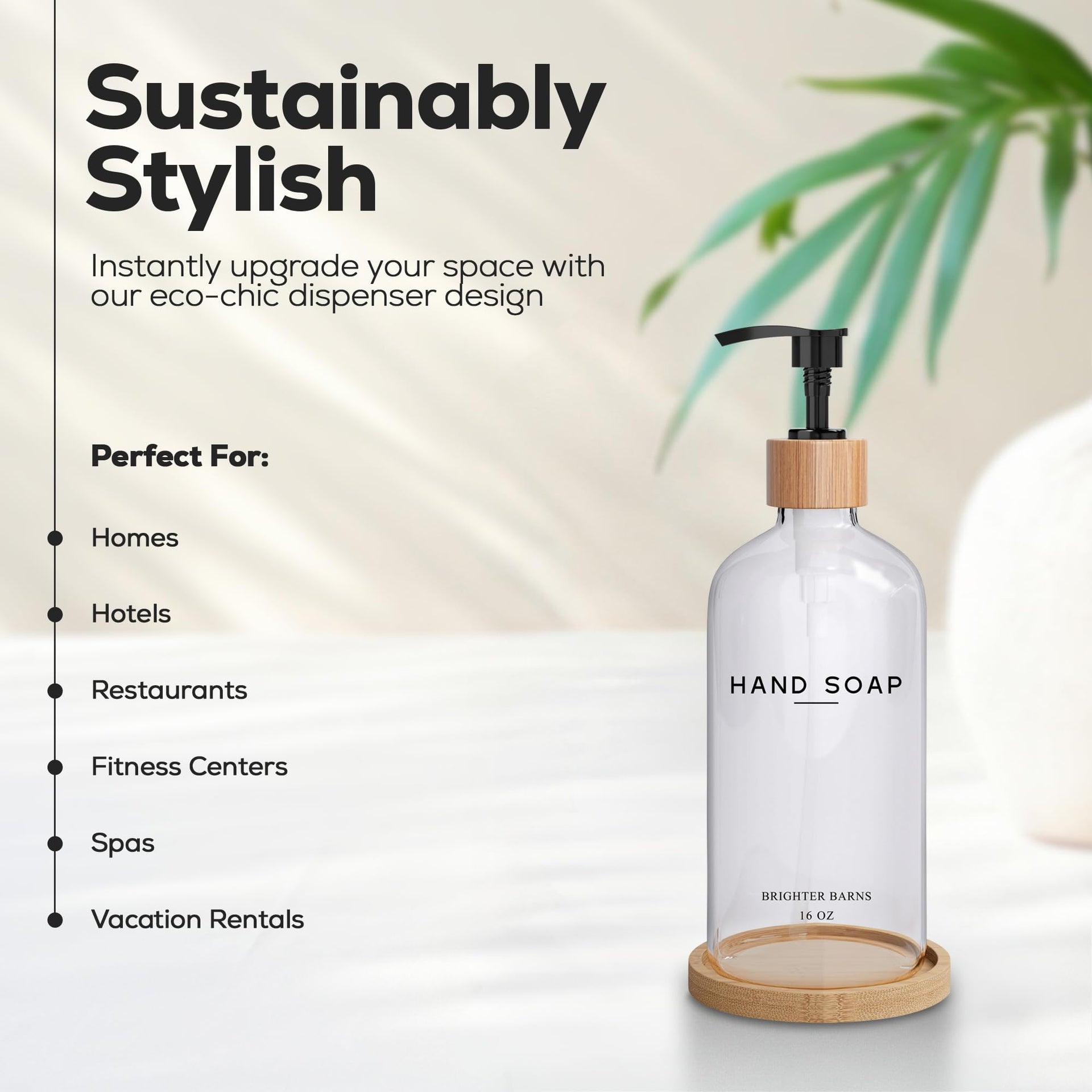 Glass Hand Soap Dispenser Bathroom Set by Brighter Barns