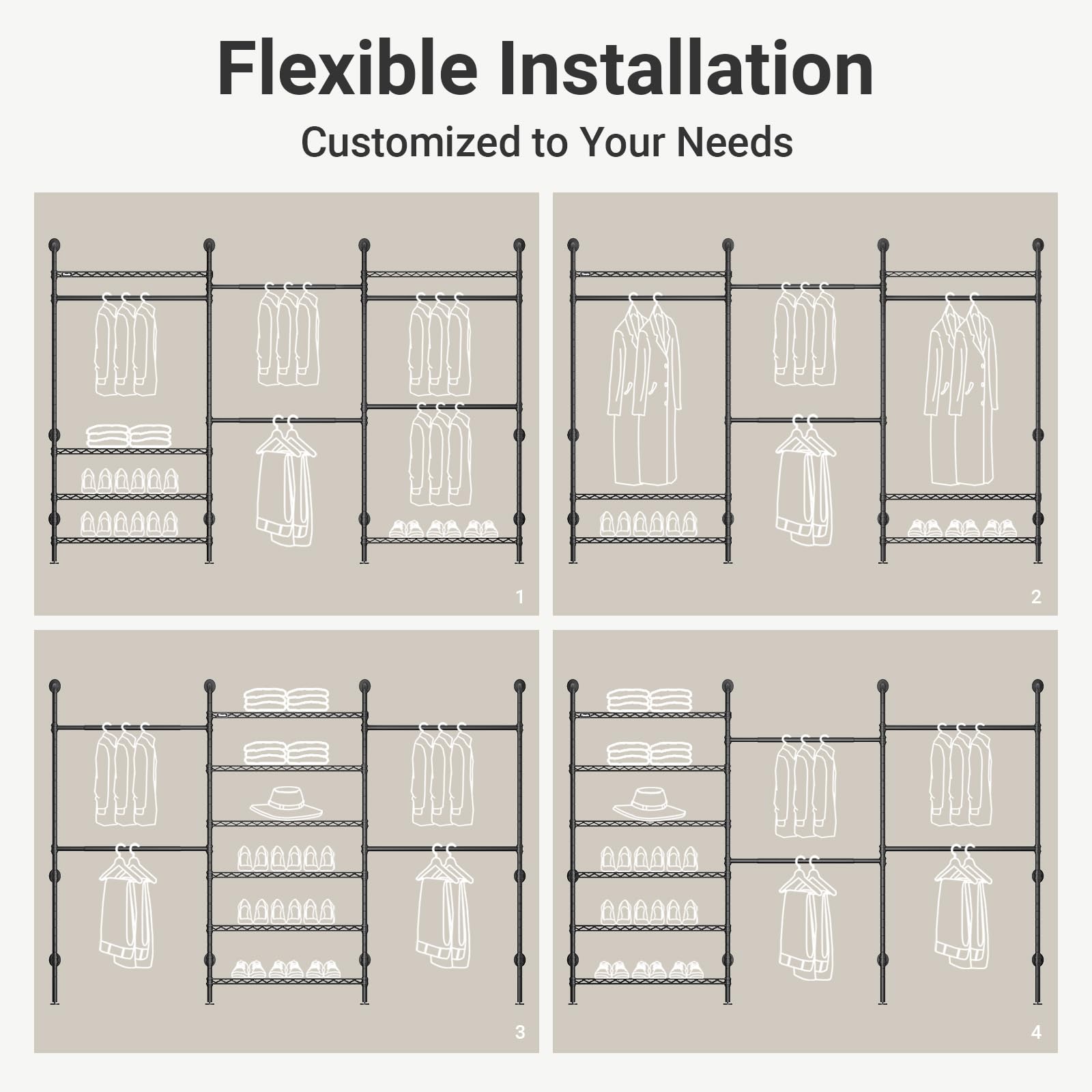 F3 Plus Wall Mounted Clothes Rack Industrial Pipe Clothing Rack for Hanging Clothes
