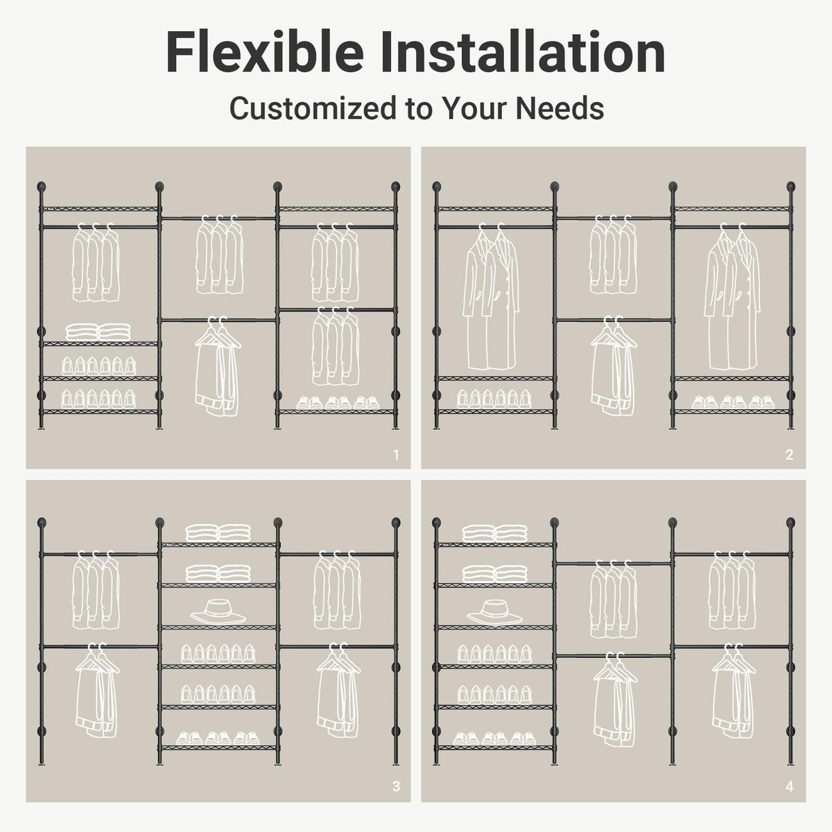 F3 Plus Wall Mounted Clothes Rack Industrial Pipe Clothing Rack for Hanging Clothes