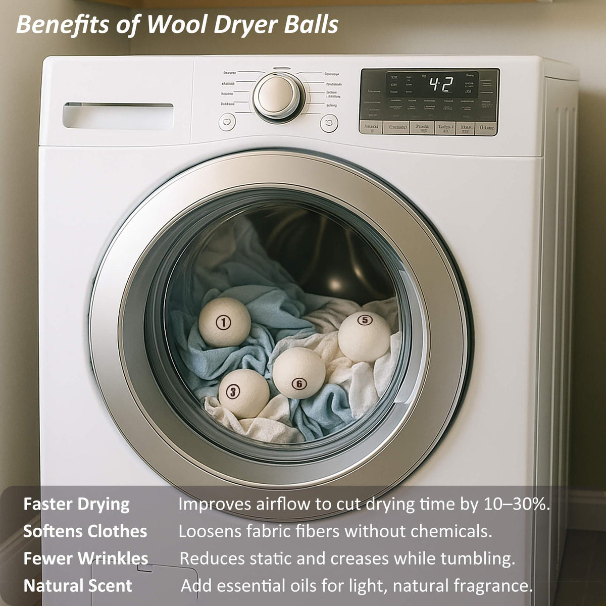 Wool Dryer Balls Laundry (4 Count)