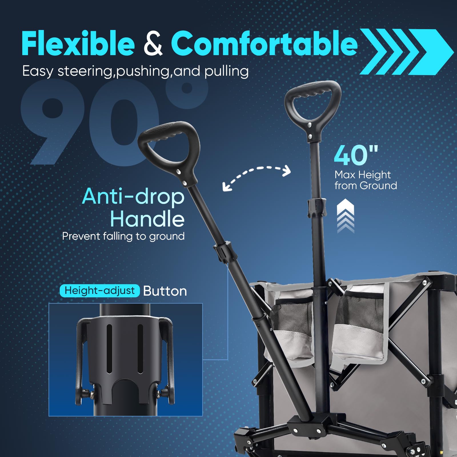 Collapsible Foldable Wagon with 300lbs Weight Capacity