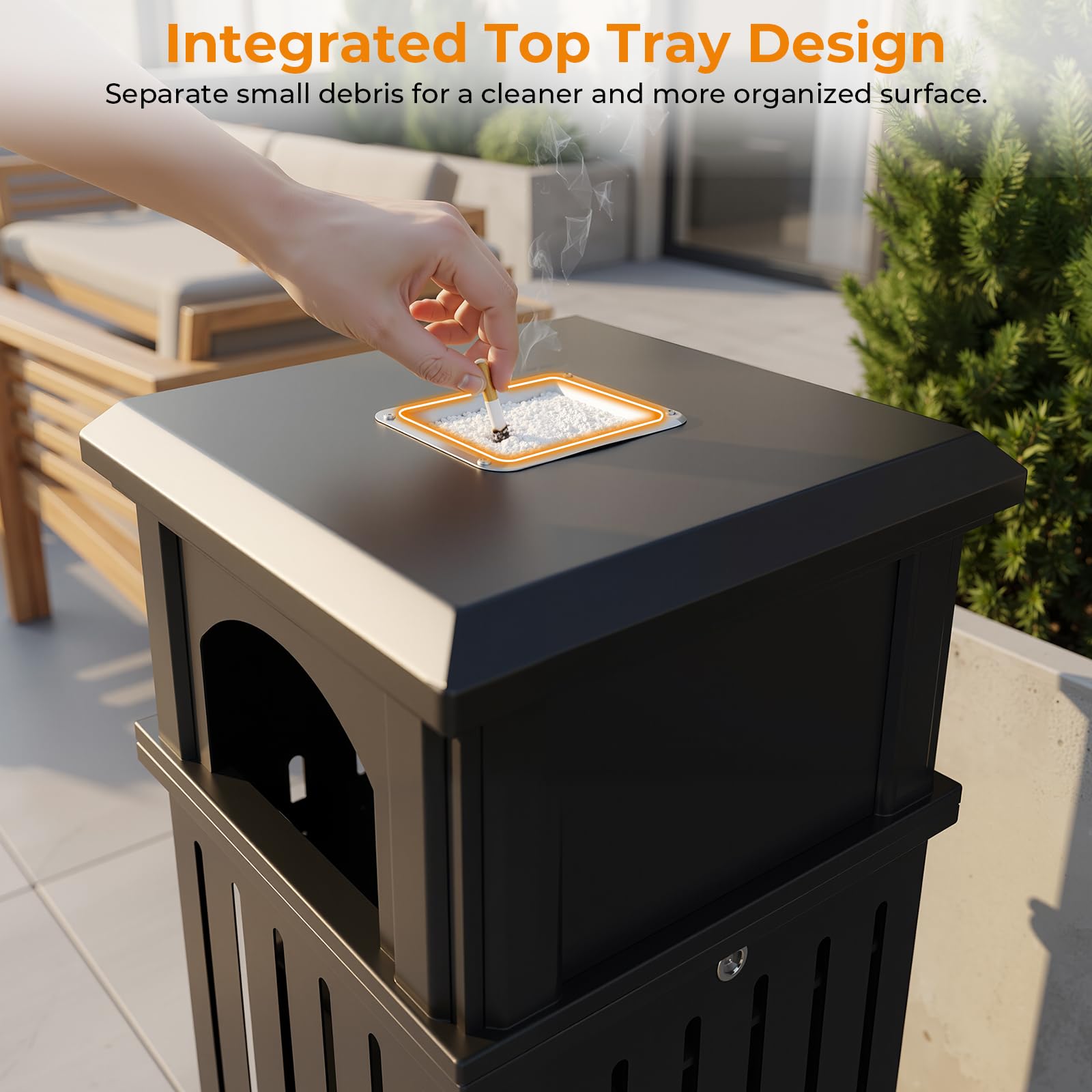 Commercial Outdoor Trash Can with Lid
