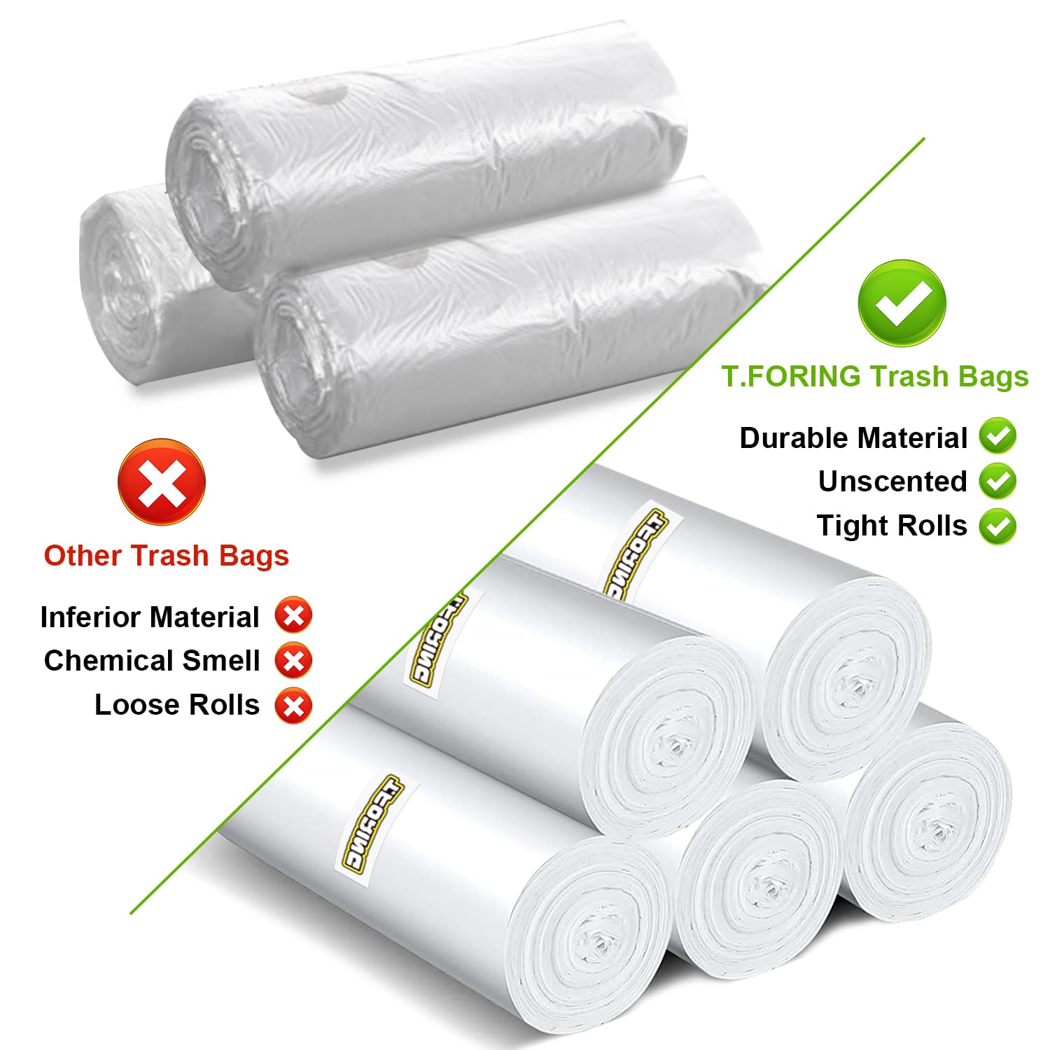 Medium 8 Gallon Trash Bags Unscented (120 Count)