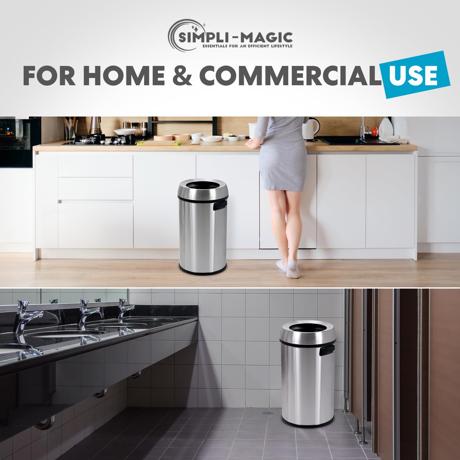 65 Liter Open Top Trash Can