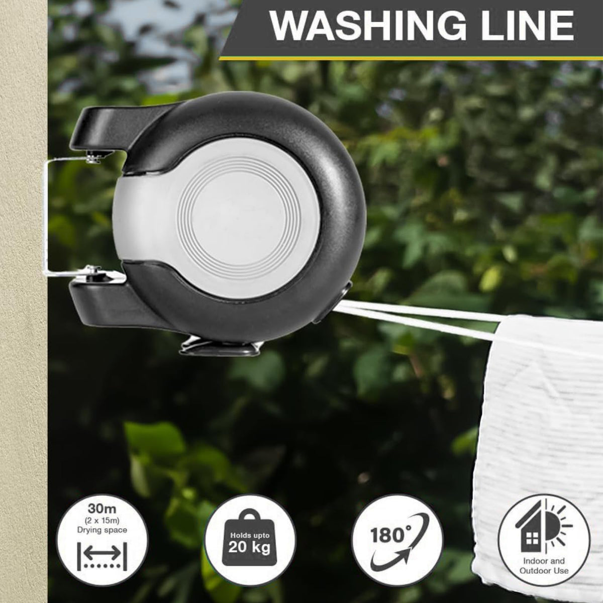 Retractable Double Clothesline (98 Foot)
