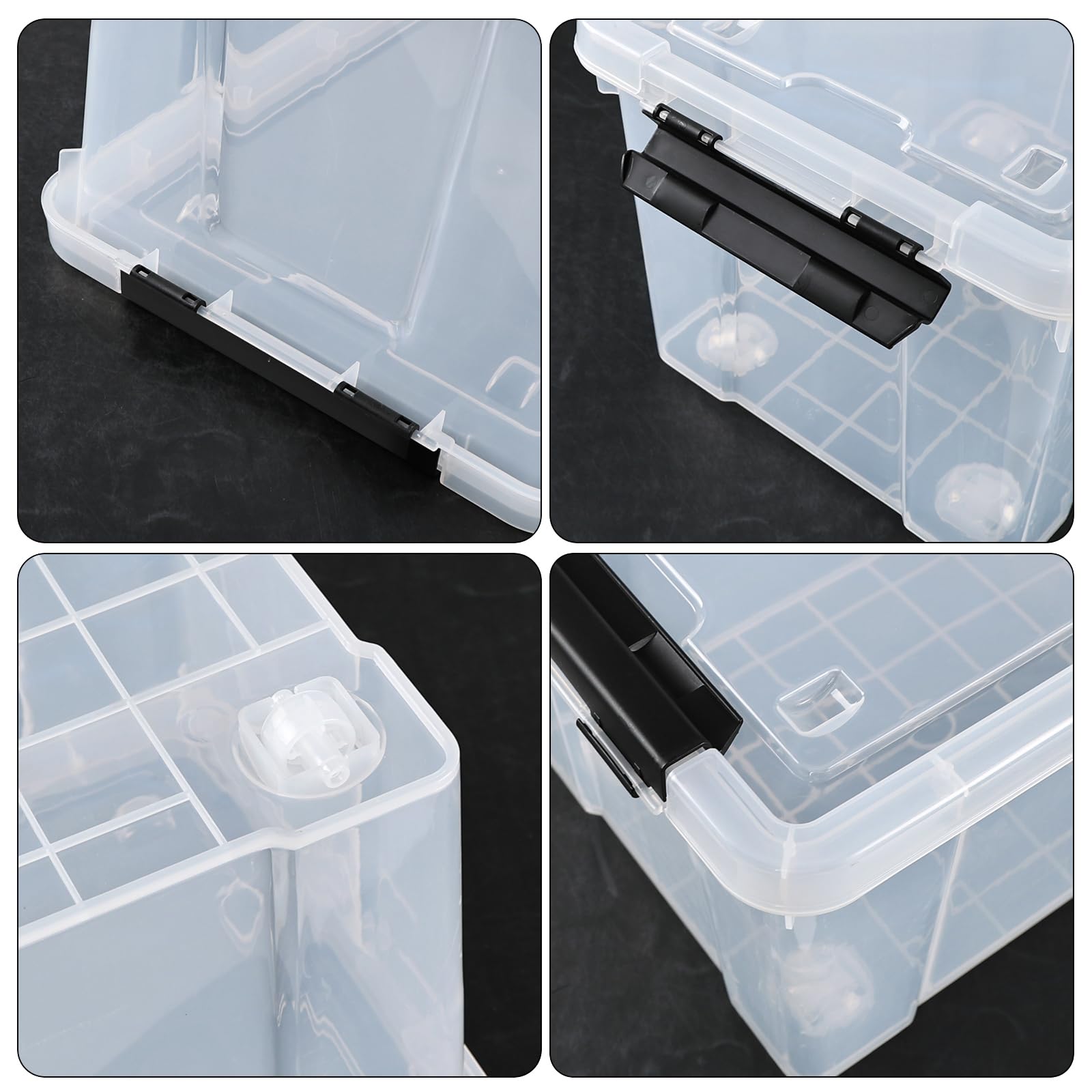 23 L Clear Plastic Storage Box with Lid and Wheels (4 Count)