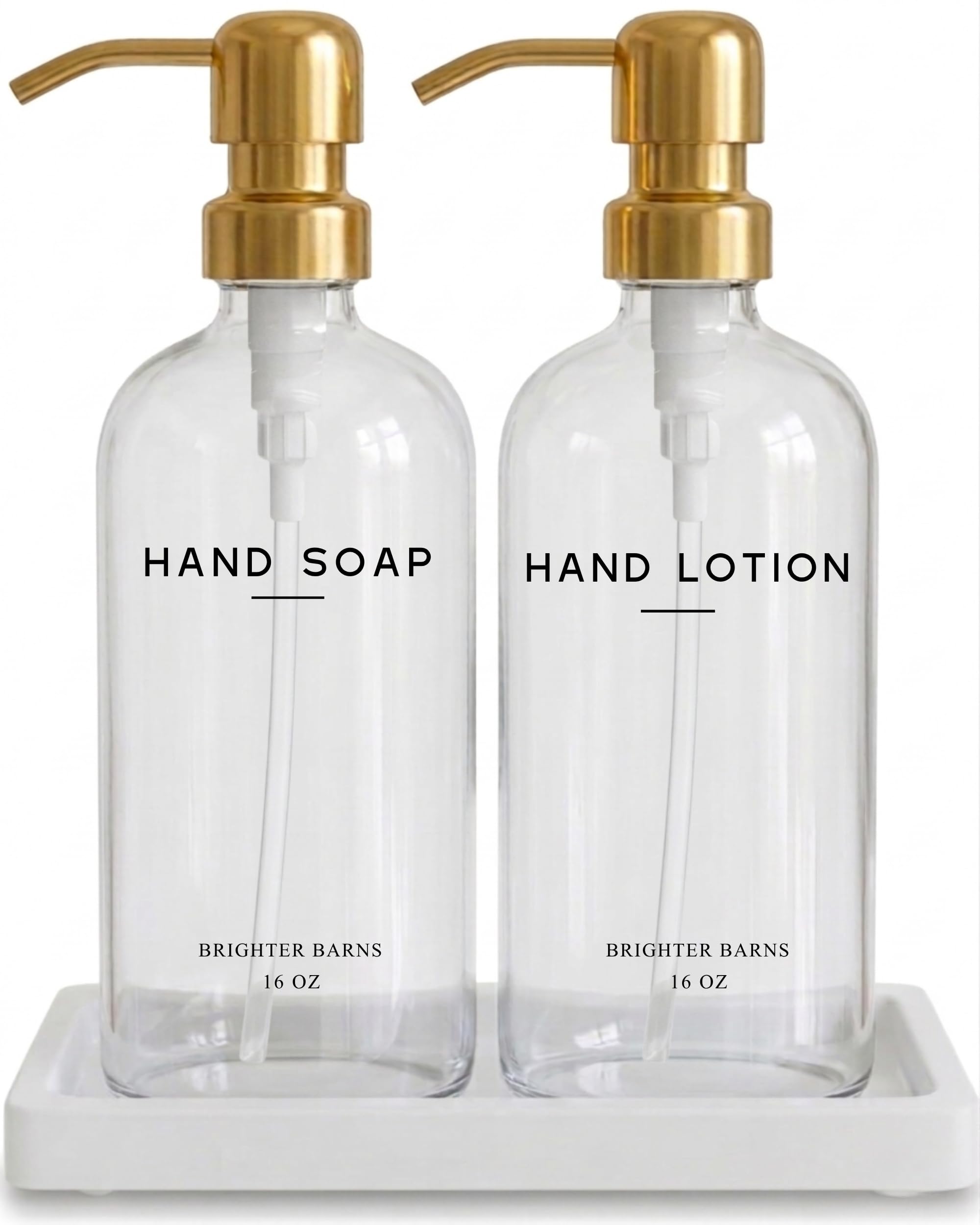 Luxury Glass Soap Dispenser Bathroom Set by Brighter Barns