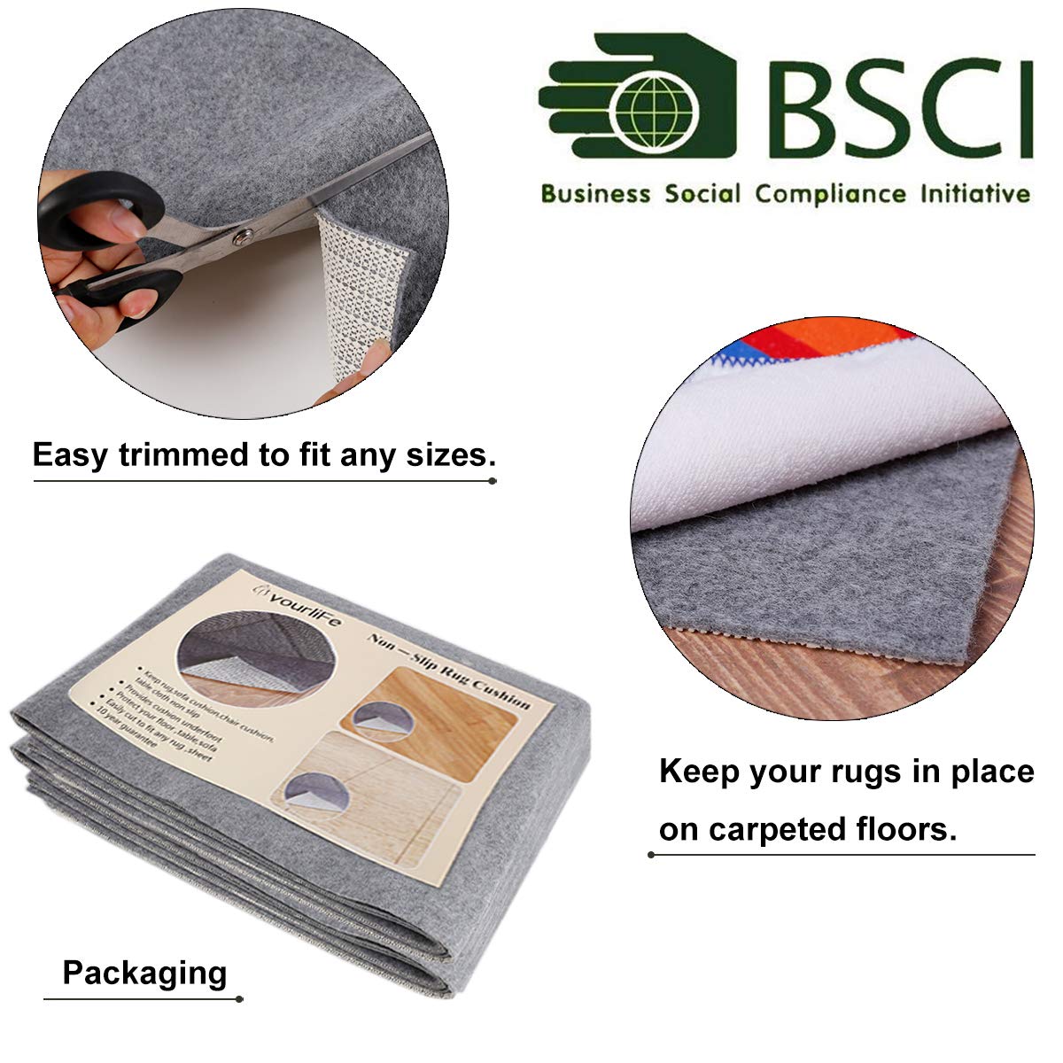 Non Slip Rug Pad Grippers (140 Sq Ft)