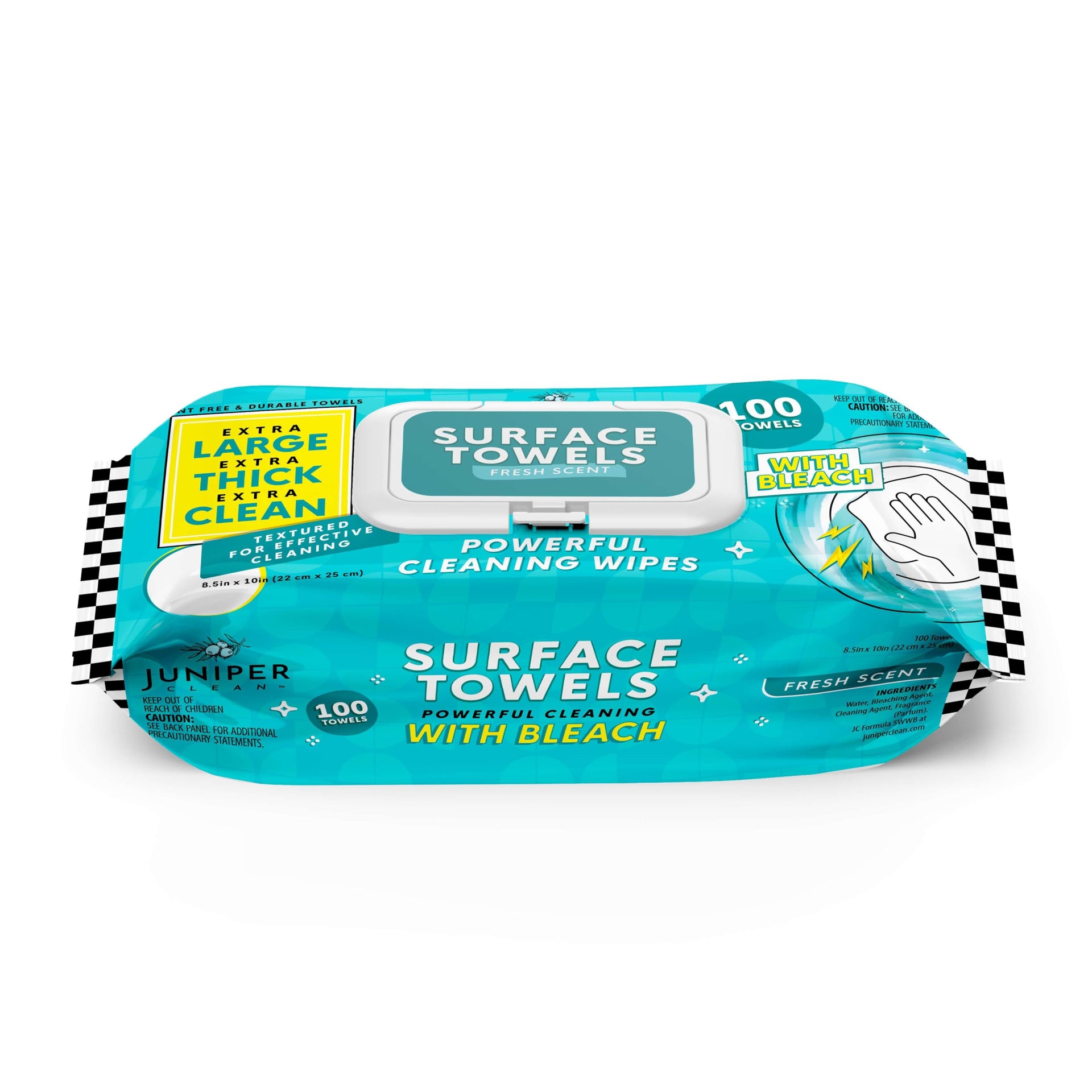 Single Surface Wipes with Bleach (100 Count)