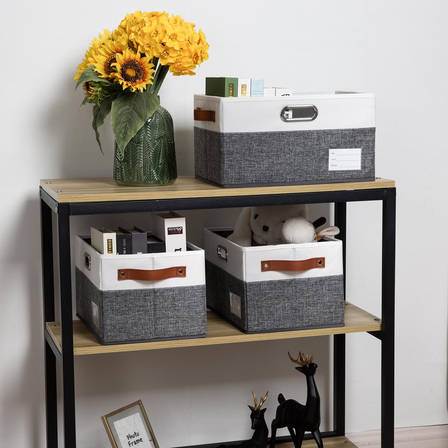 Foldable Storage Bins with Handles [3 (3 Count)