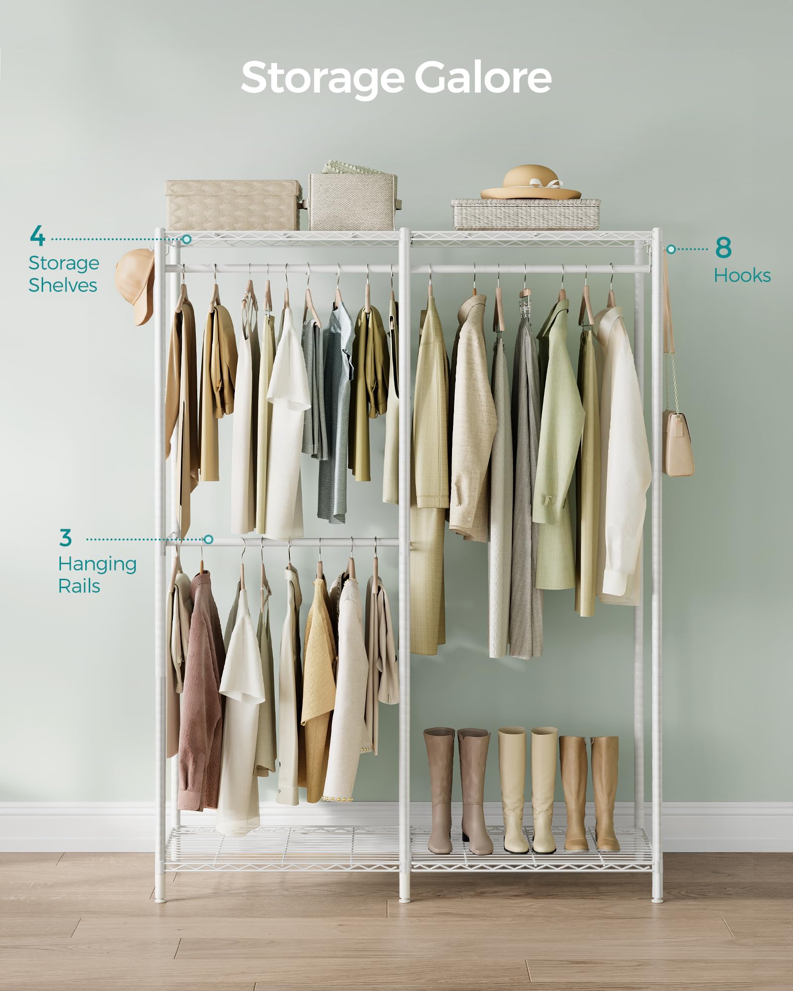 Clothes Rack Freestanding Wardrobe Closet