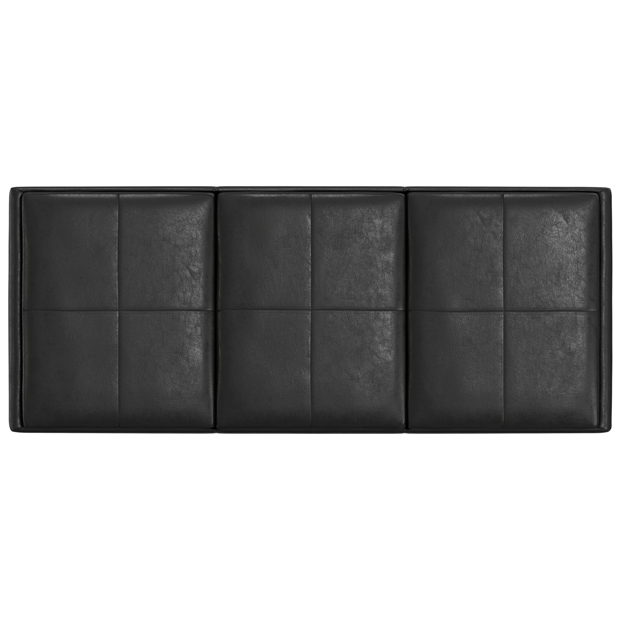 Avalon 42" Wide Linen Look Fabric Storage Ottoman in Slate Grey