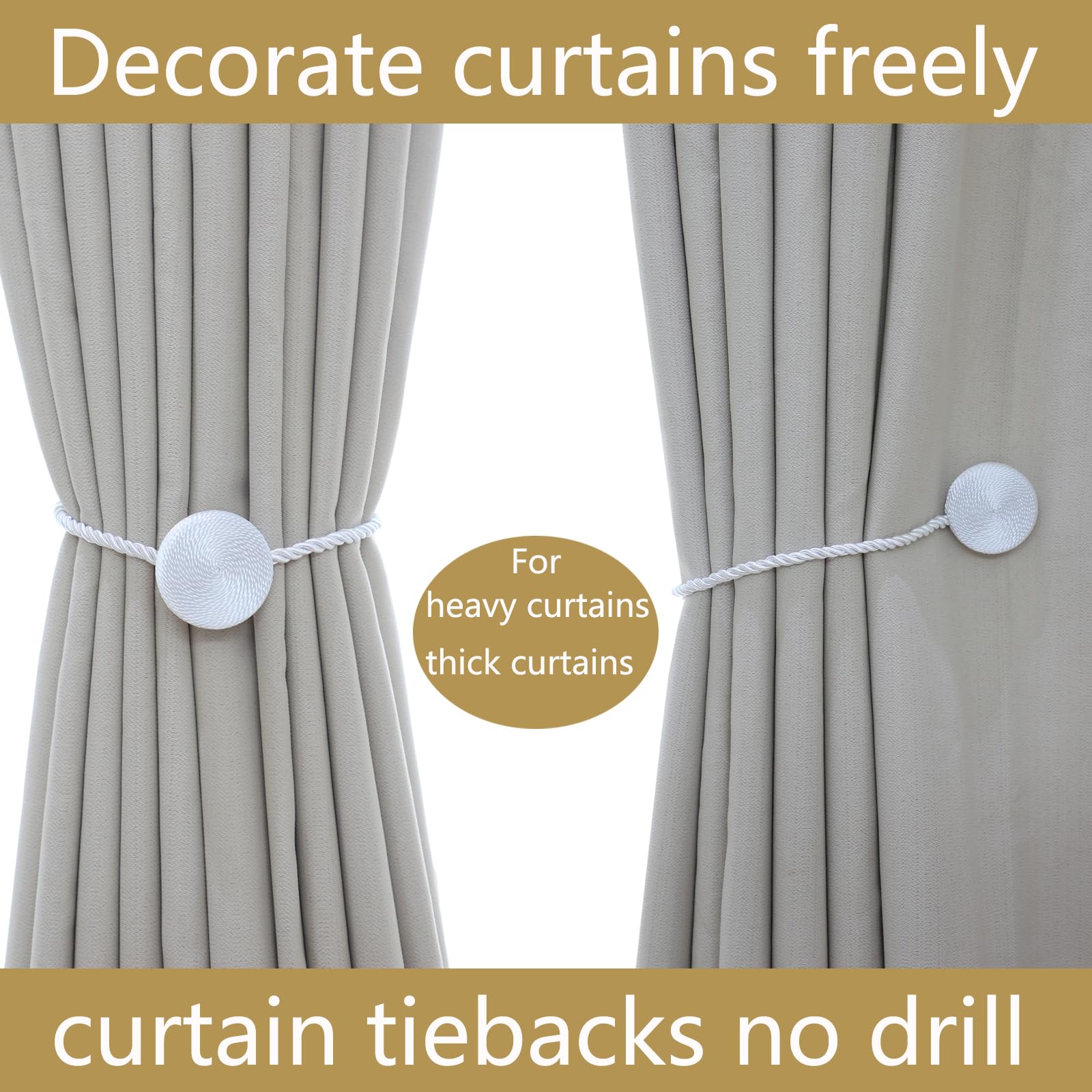 Magnetic Curtain Tiebacks (4 Count)
