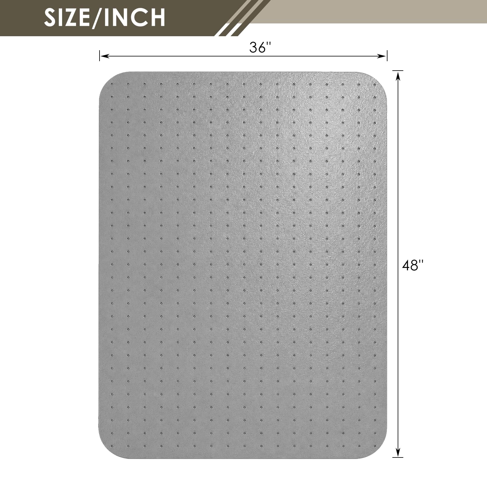 Heavy Duty Office Chair Mat for Carpet 36" x 48" Hard Material