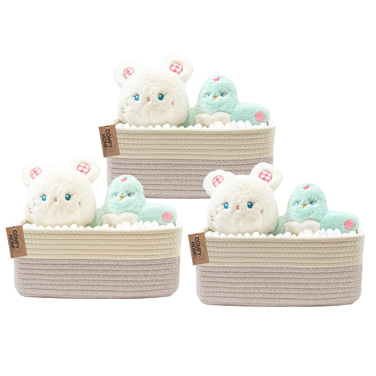 13" x 8.5" x 5.1" Storage Baskets for Organizing (3 Count)